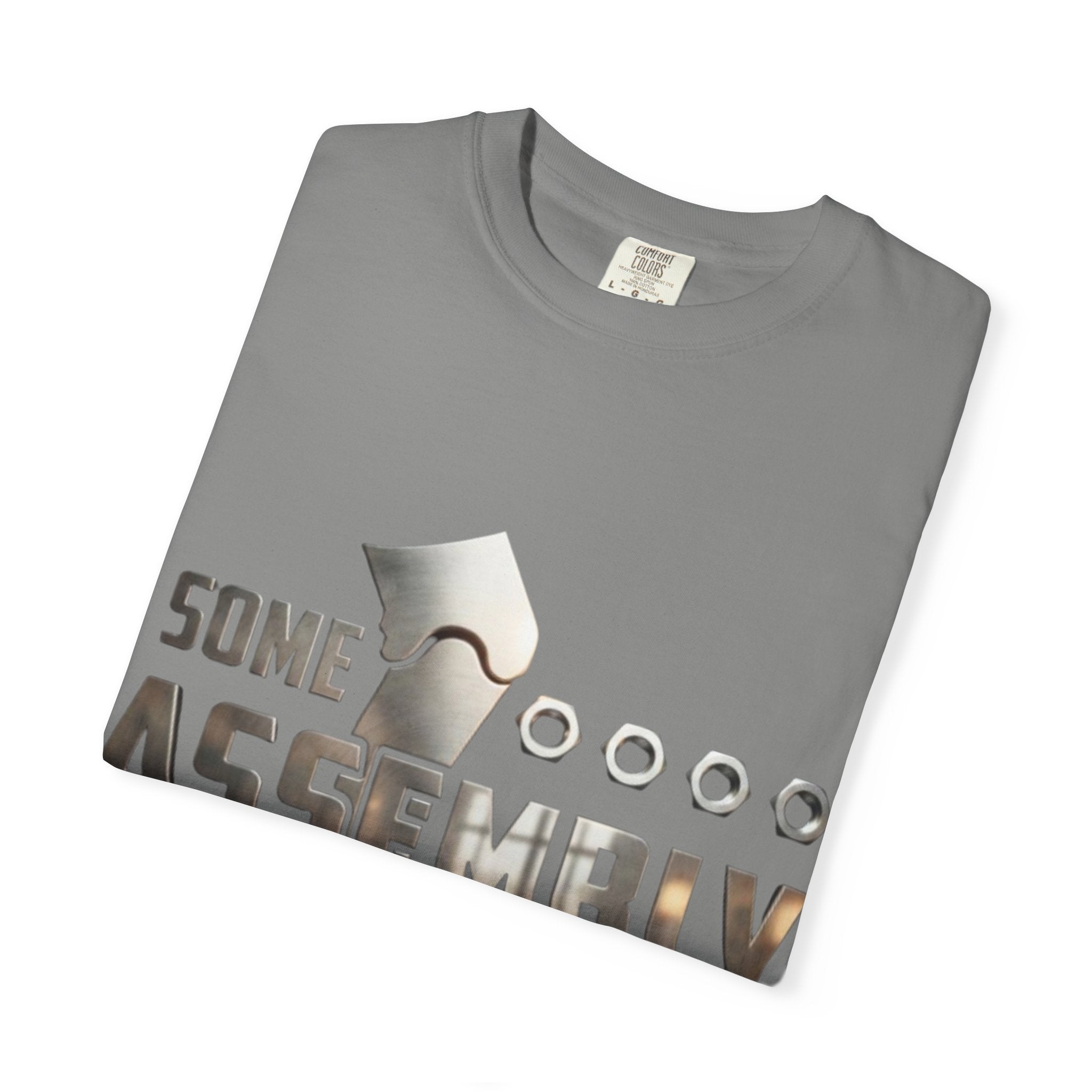 Some Assembly Required Adult T-Shirt — Funny DIY Carpenter Tee