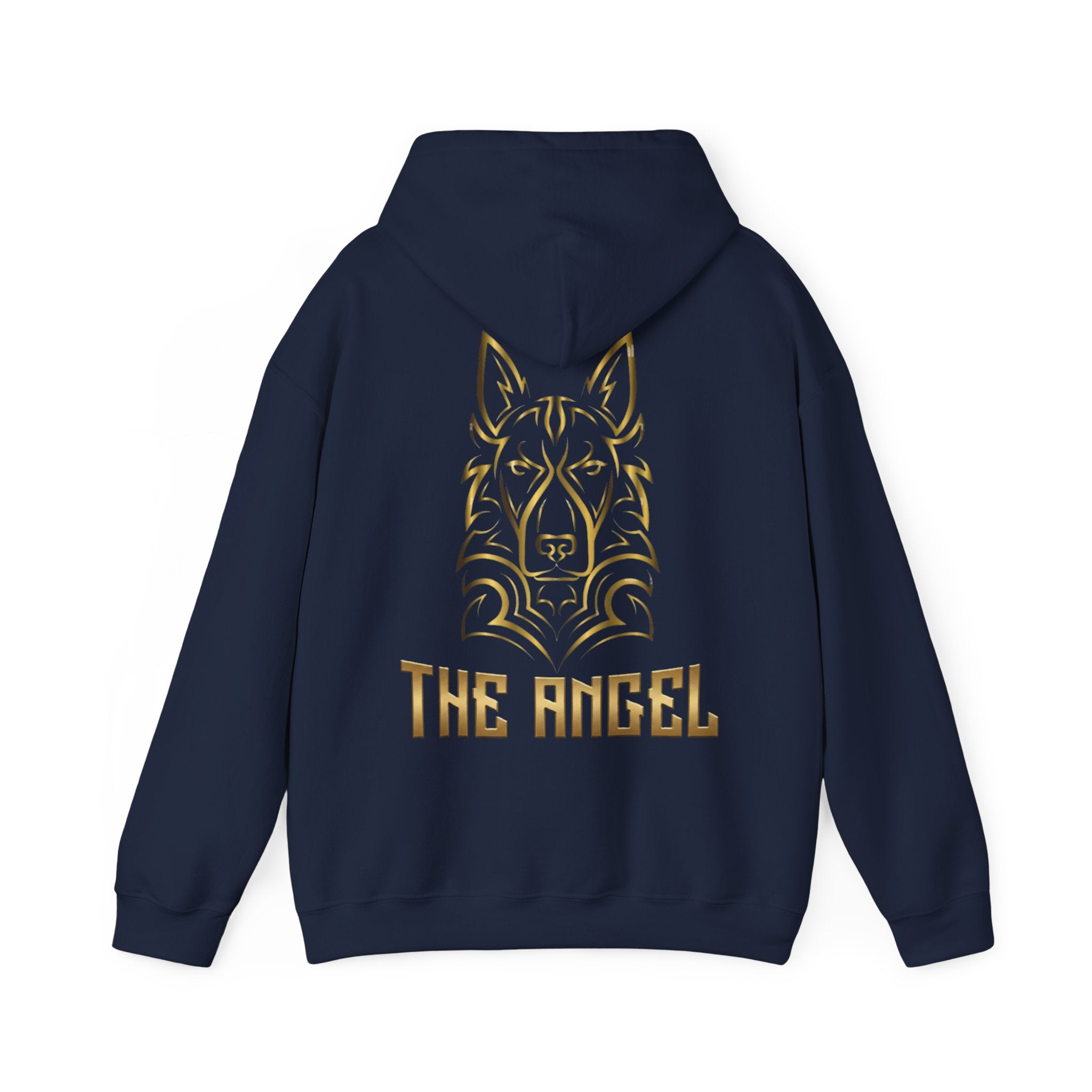 Angel Wolf Adult Hoodie — "The Angel" Gold Graphic Pullover