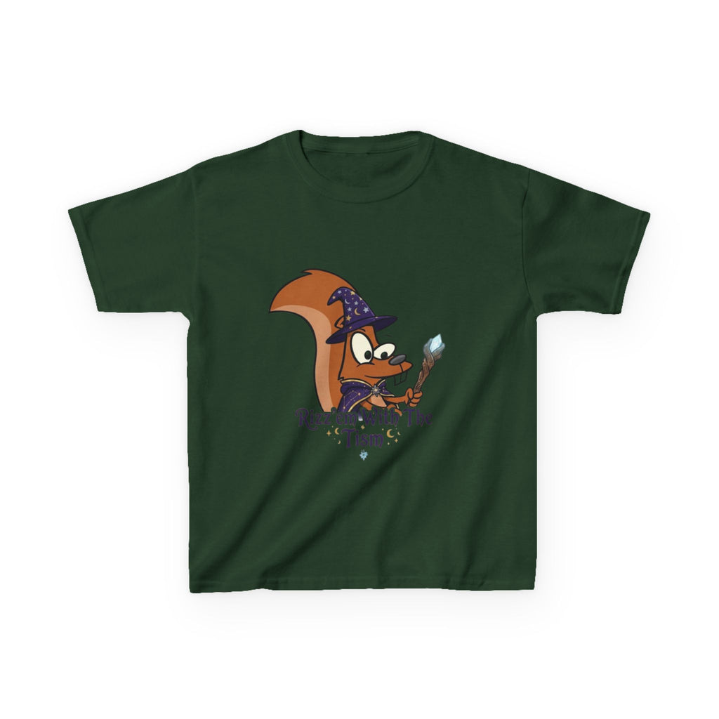 Wizard Fox kids Kids T‑Shirt — "Rizz em With The 'Tism" Cute Magical Tee