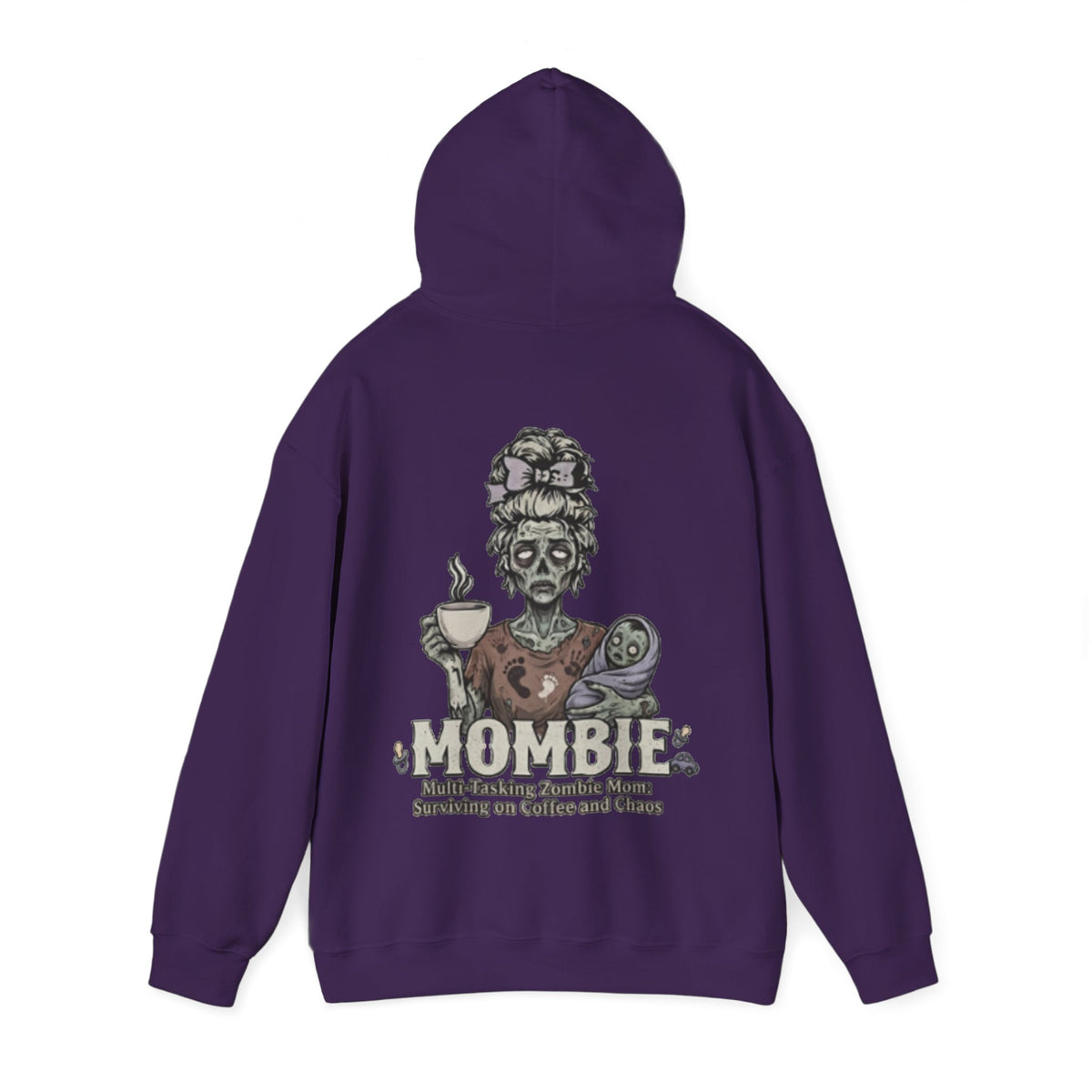 Mombie Adult Hoodie — “Mombie” Funny Coffee & Chaos Mom Sweatshirt