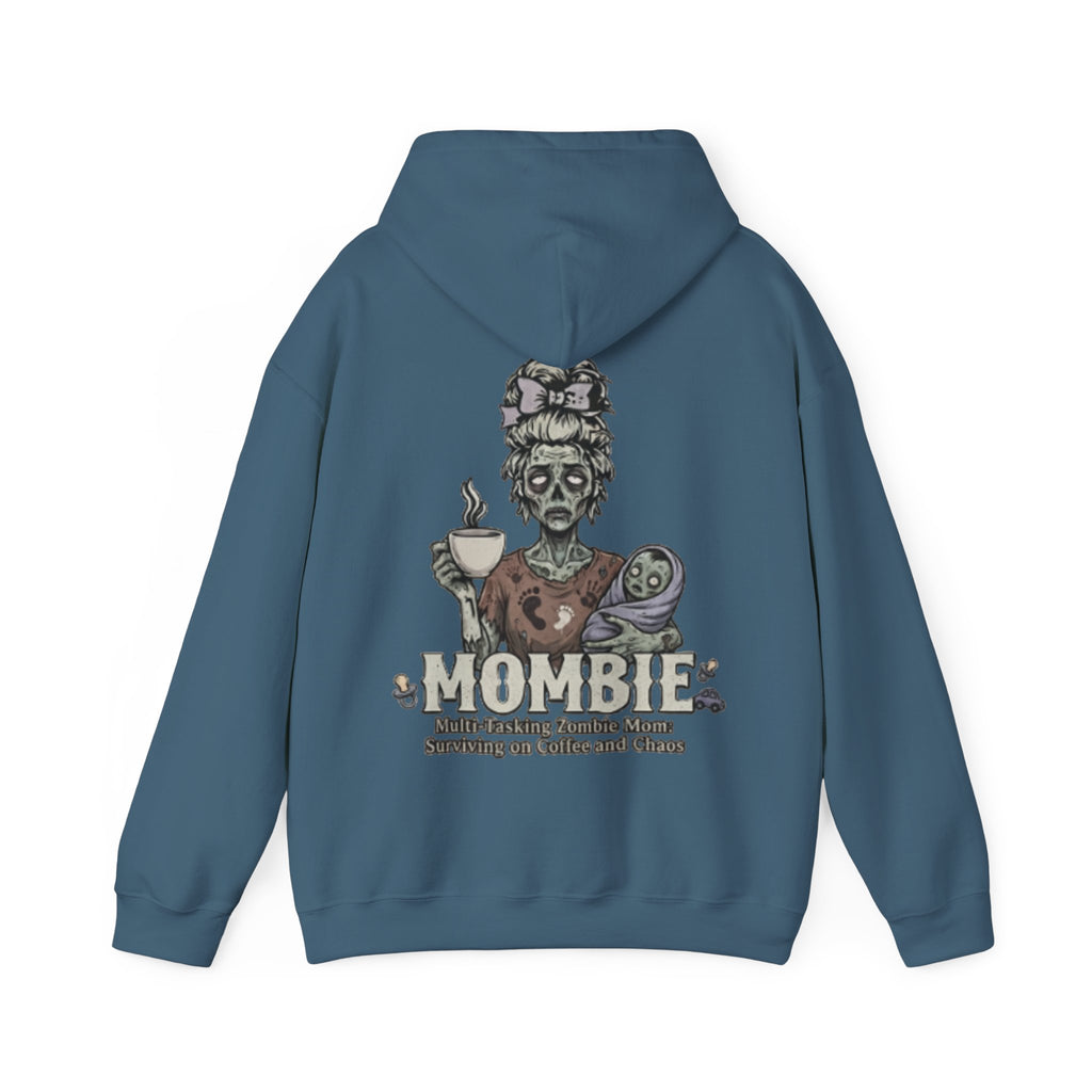 Mombie Adult Hoodie — “Mombie” Funny Coffee & Chaos Mom Sweatshirt