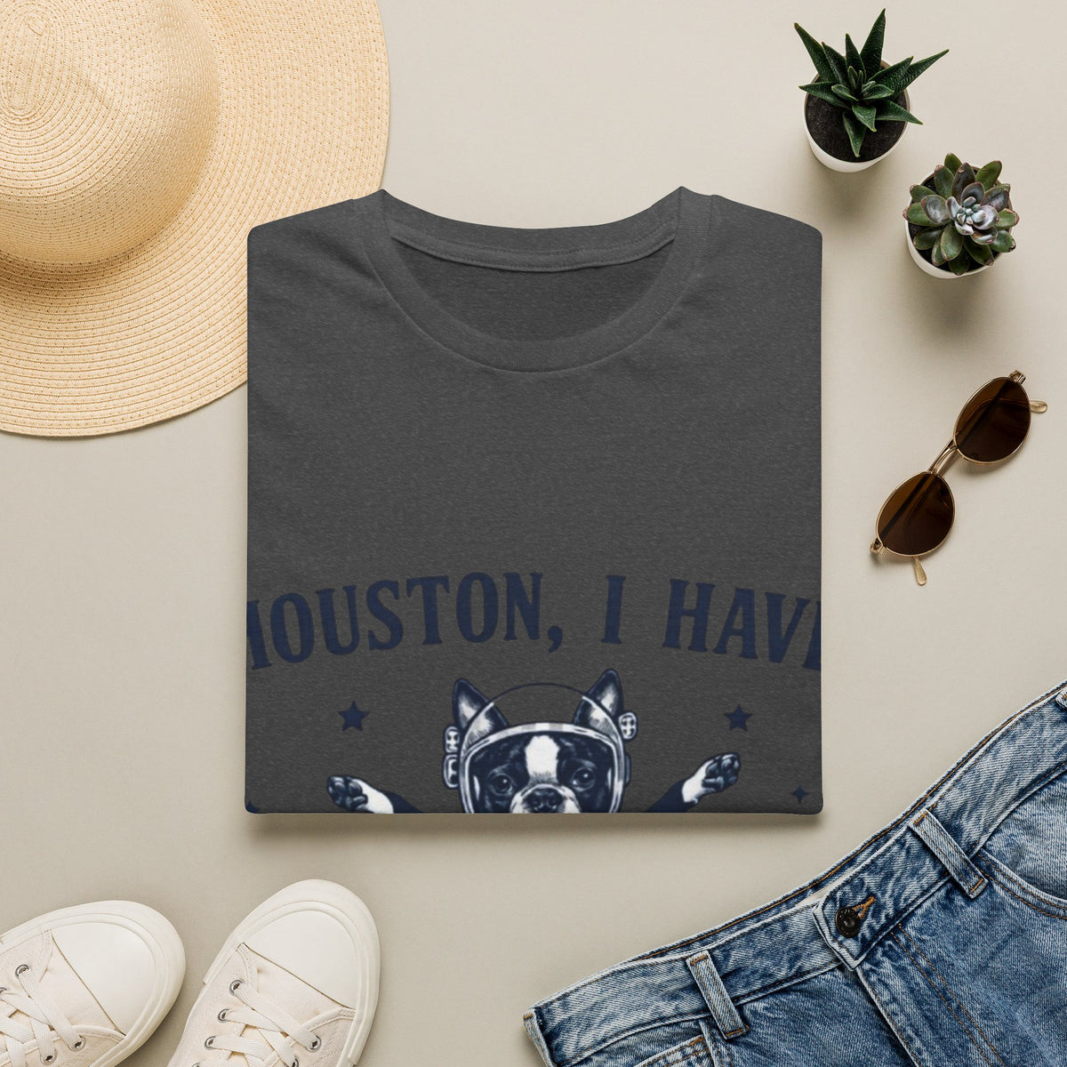 Adult T-Shirt — "Houston, I Have So Many Problems" Astronaut Dog Graphic Tee