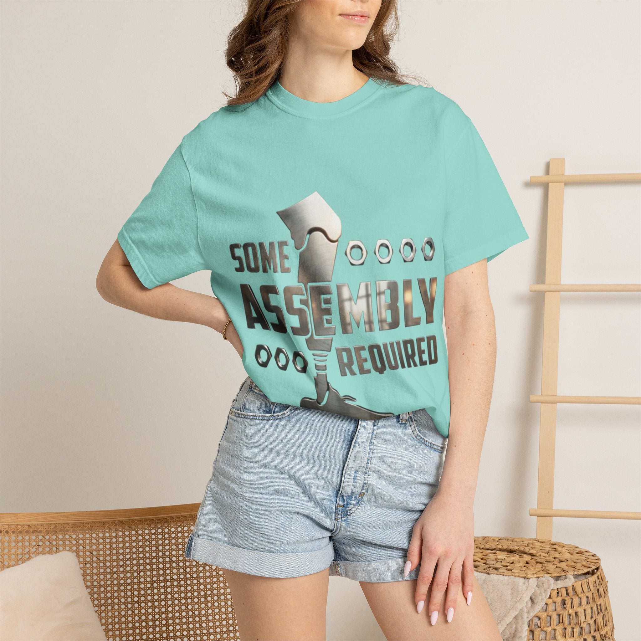Some Assembly Required Adult T-Shirt — Funny DIY Carpenter Tee