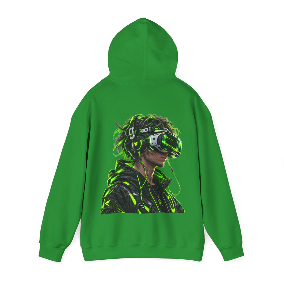 VR Gamer  Adult Hoodie — Neon Cyberpunk Virtual Reality Gamer Graphic Sweatshirt