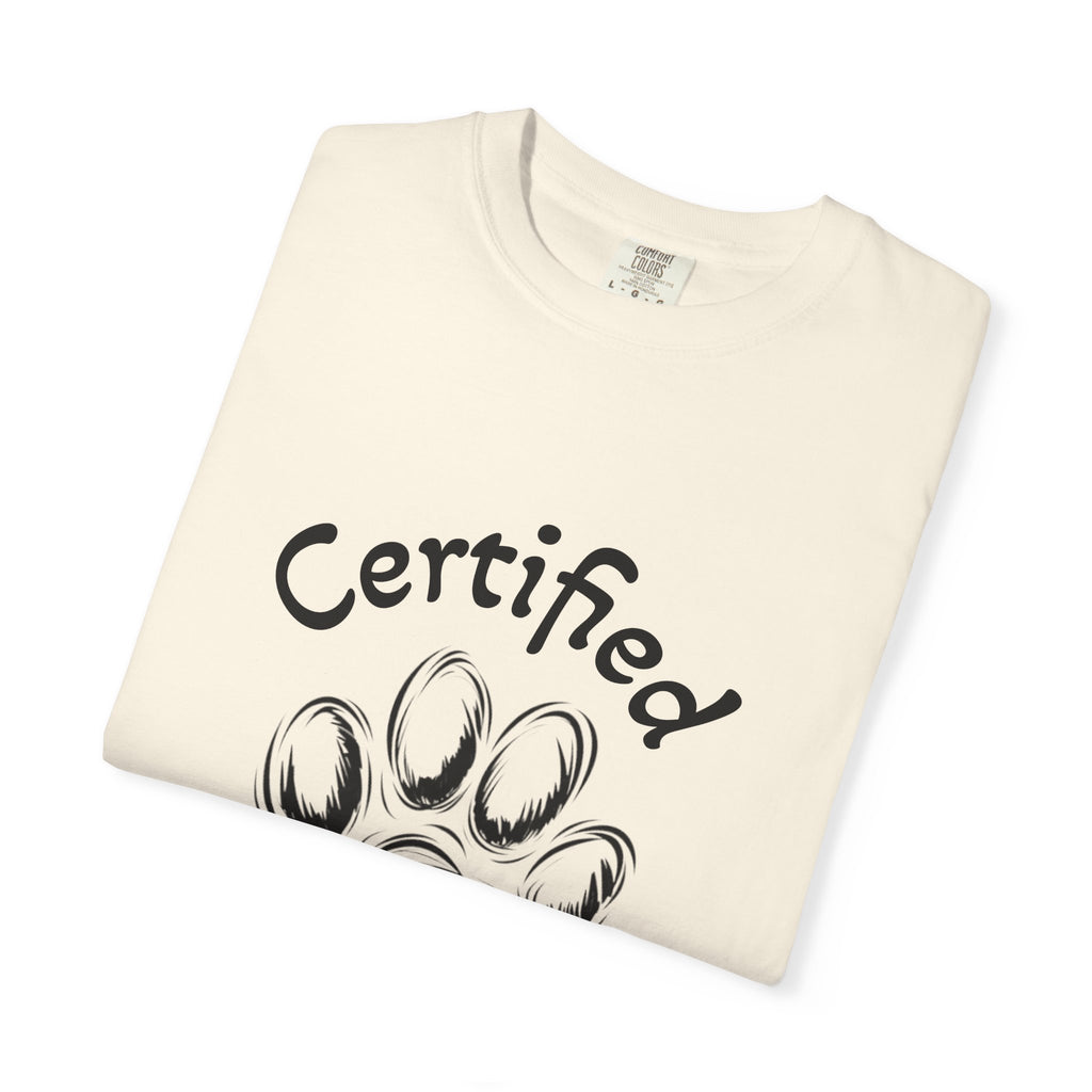 Certified Dog Person Adult T-Shirt — Paw Print Graphic Tee for Dog Lovers