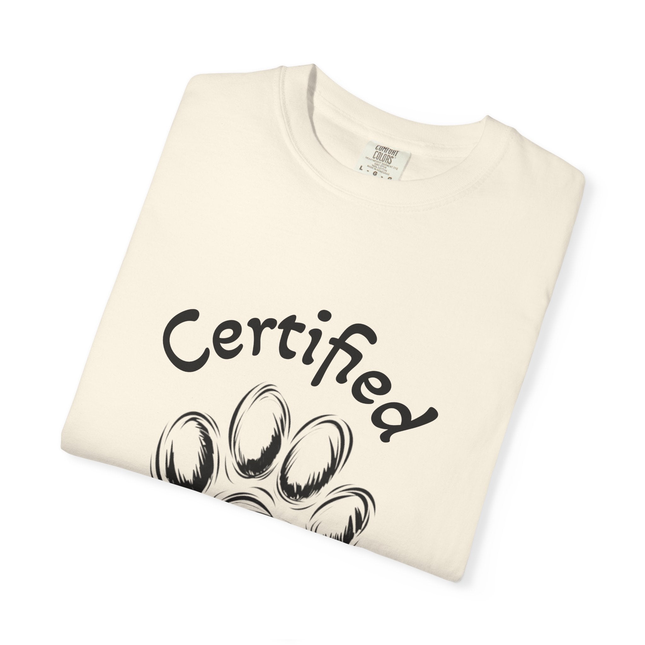 Certified Dog Person Adult T-Shirt — Paw Print Graphic Tee for Dog Lovers