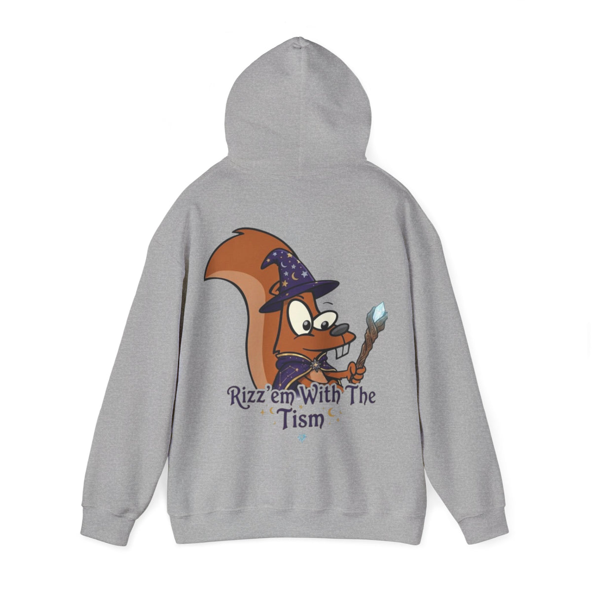Wizard Beaver Adult Hoodie — "Rizz 'em With The Tism" Cute Magical Graphic Sweatshirt