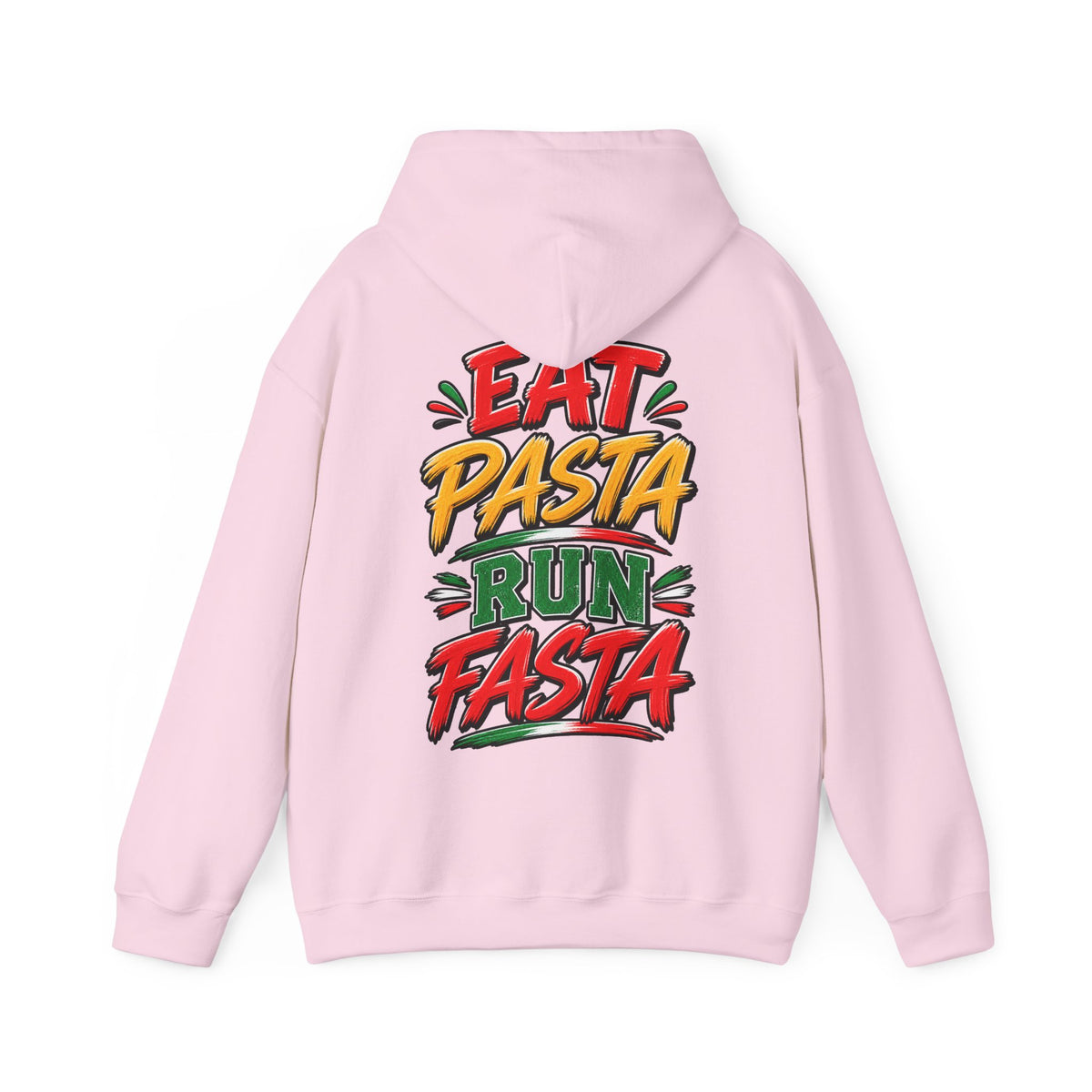 Adult Hoodie — "Eat Pasta Run Fasta" Graphic Pullover