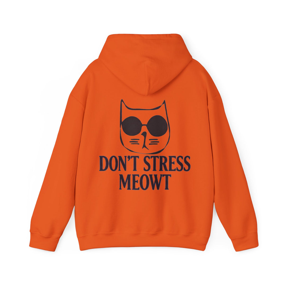 Don't Stress Meowt Adult Hoodie — Relaxed Cat Graphic Sweatshirt