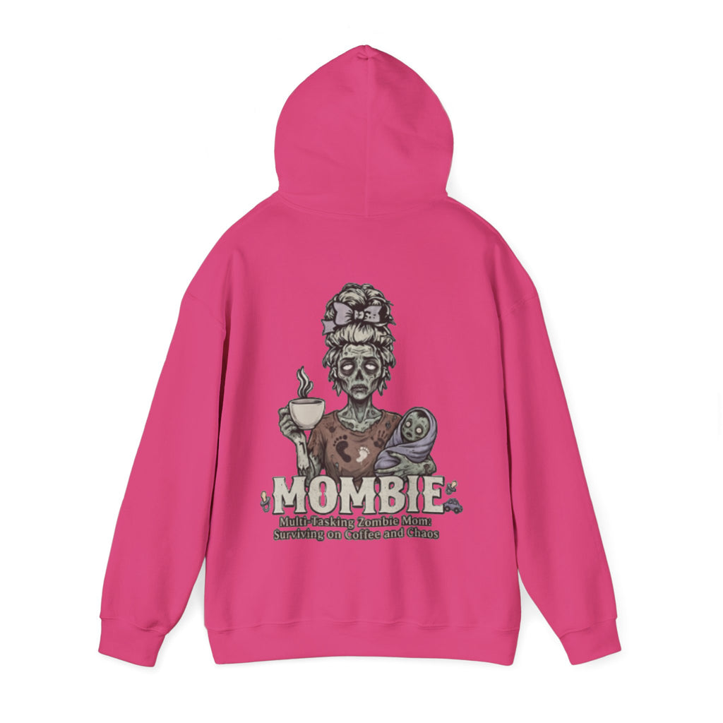 Mombie Adult Hoodie — “Mombie” Funny Coffee & Chaos Mom Sweatshirt