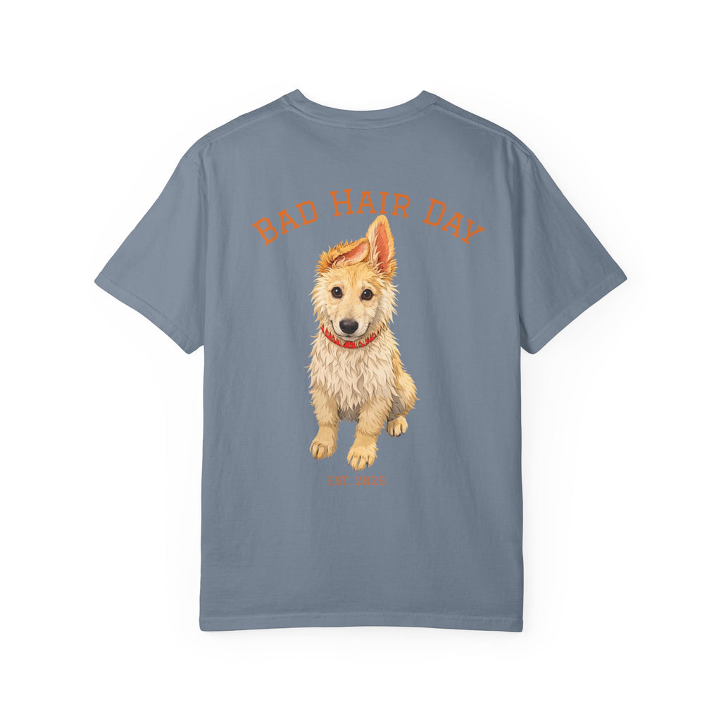 Bad Hair Day Puppy Adult T-Shirt | Paw Print Graphic