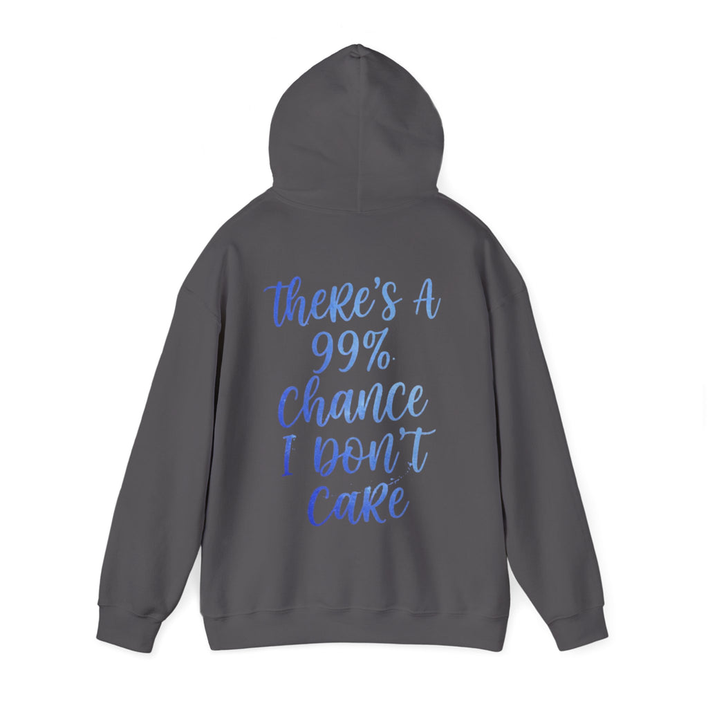 99% Chance I Don’t Care Adult Hoodie — Funny Casual Graphic Hooded Sweatshirt