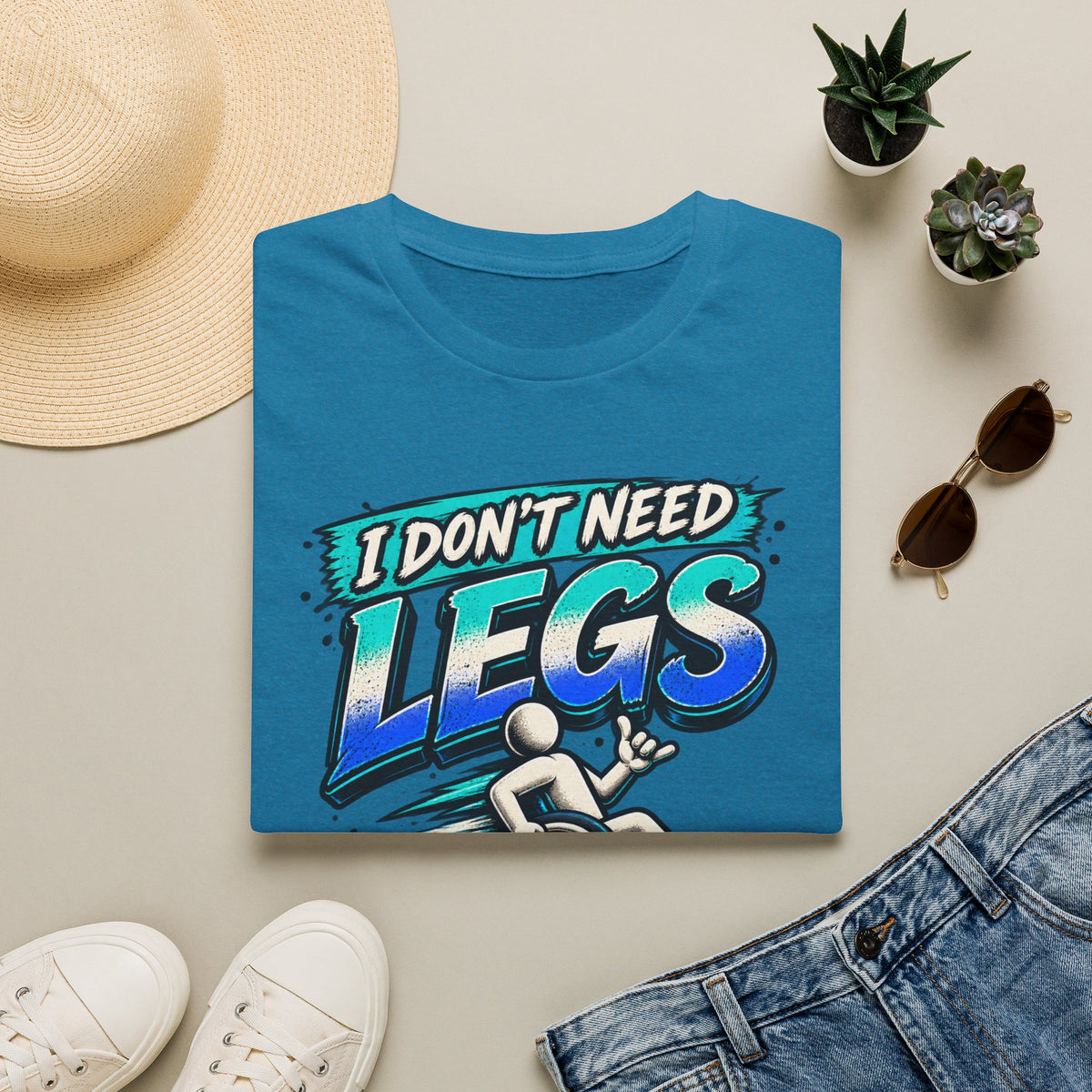 I Don't Need Legs to Kick Your Ass Adult T-Shirt — Funny Wheelchair Disability Pride Tee
