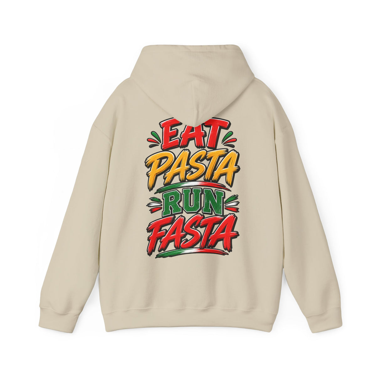 Adult Hoodie — "Eat Pasta Run Fasta" Graphic Pullover
