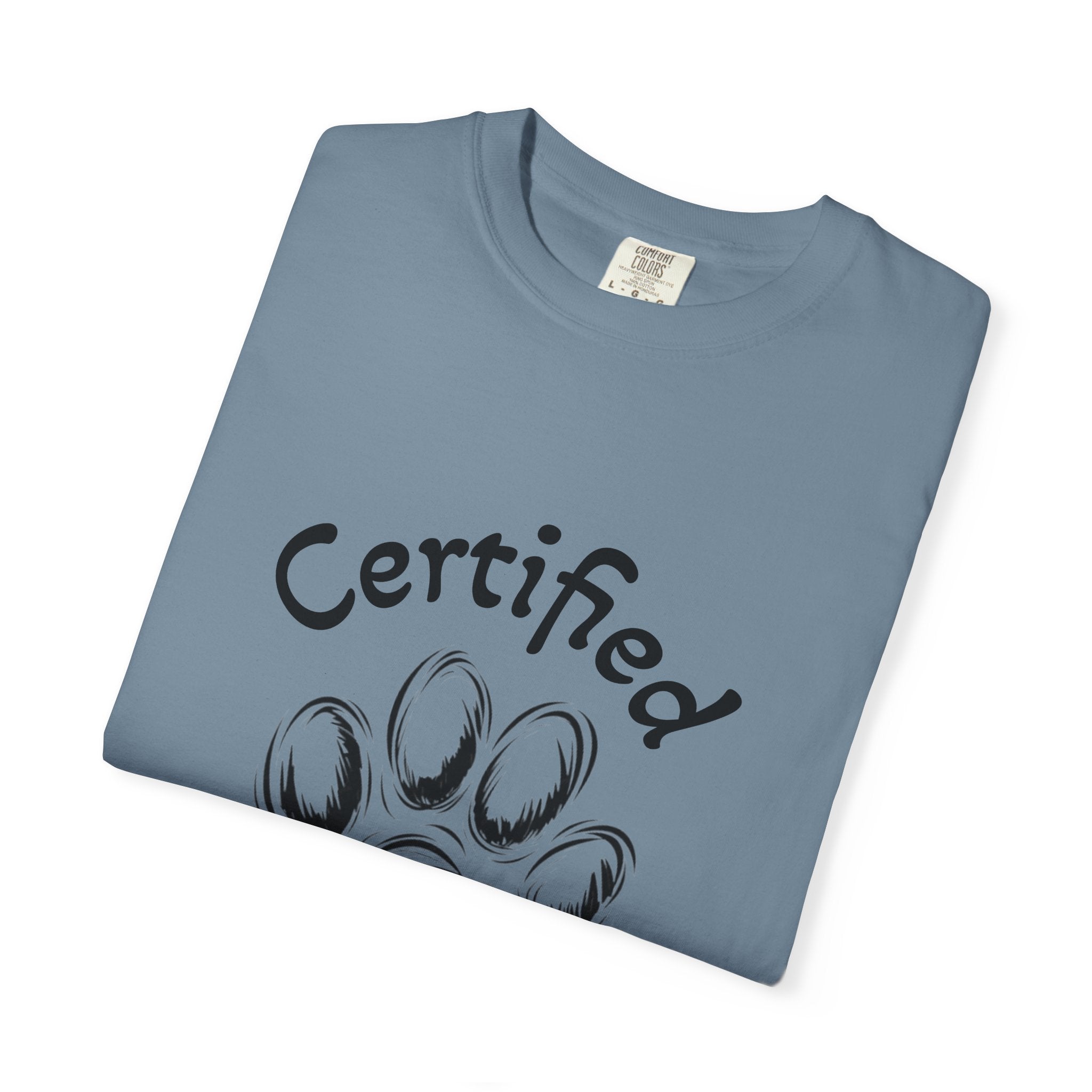 Certified Dog Person Adult T-Shirt — Paw Print Graphic Tee for Dog Lovers