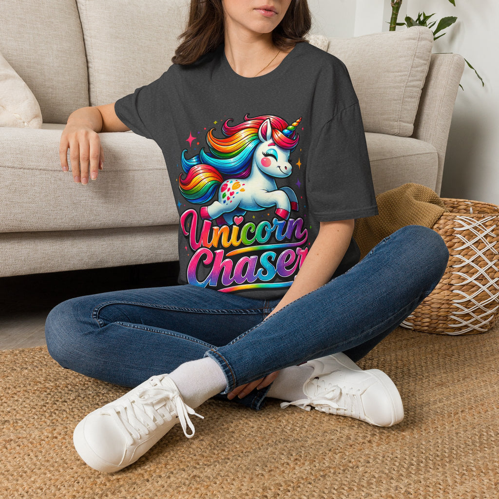 Funny Unicorn Chaser Adult T-Shirt — Rainbow Magical Unicorn Tee