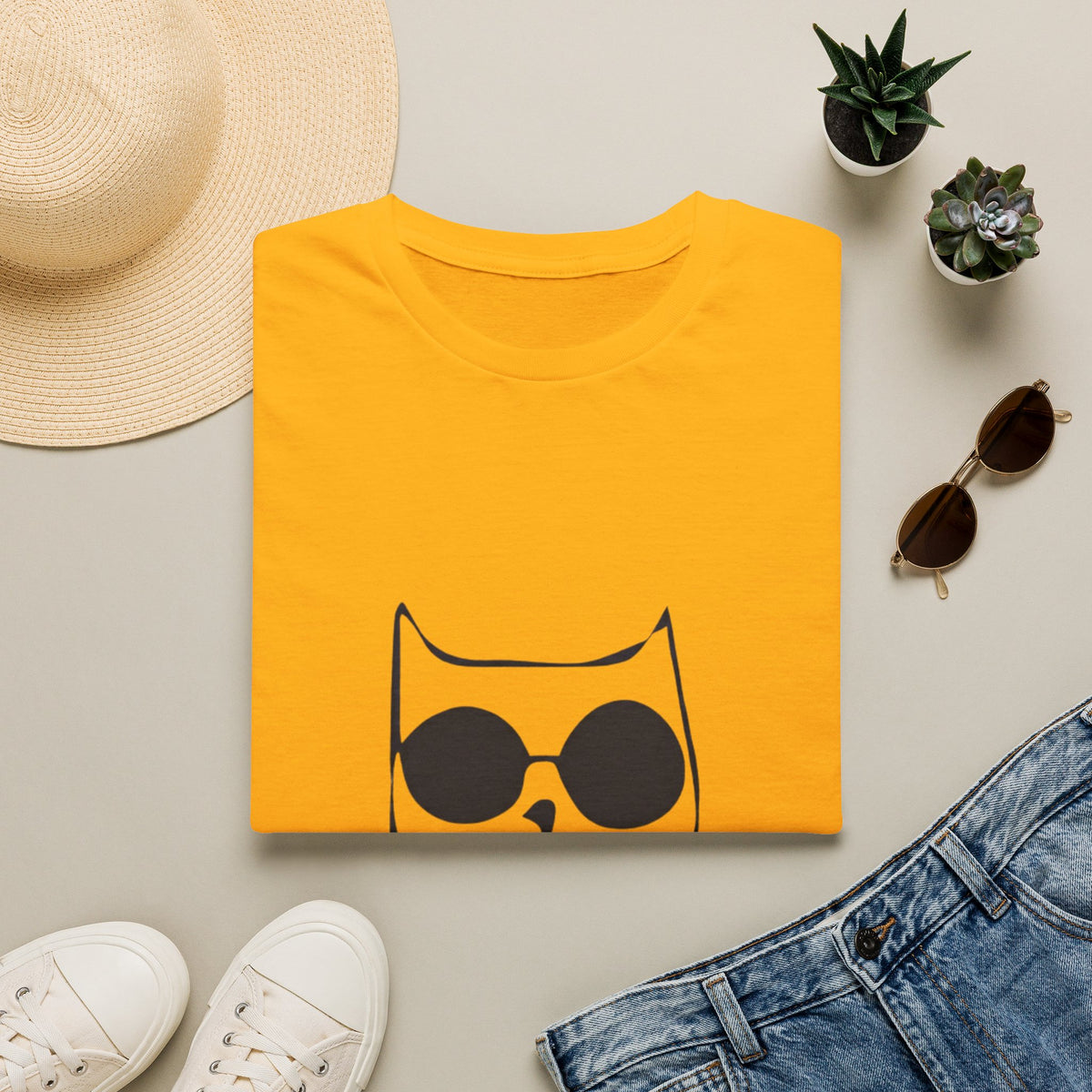 Cat Graphic Adult T-Shirt — "Don't Stress Meowt" Relaxed Tee for Cat Lovers