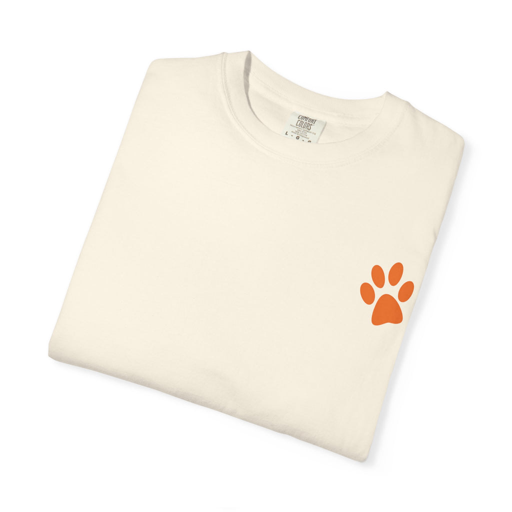 A Little Hat-Titude Puppy Adult T-Shirt | Cute Dog with Pink Hat, Paw Print