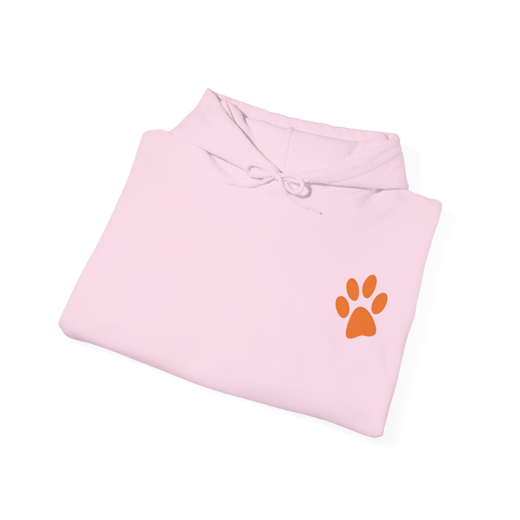 A Little Hat-Titude Puppy Illustration Adult Hoodie | Cute Dog Paw Chest Print