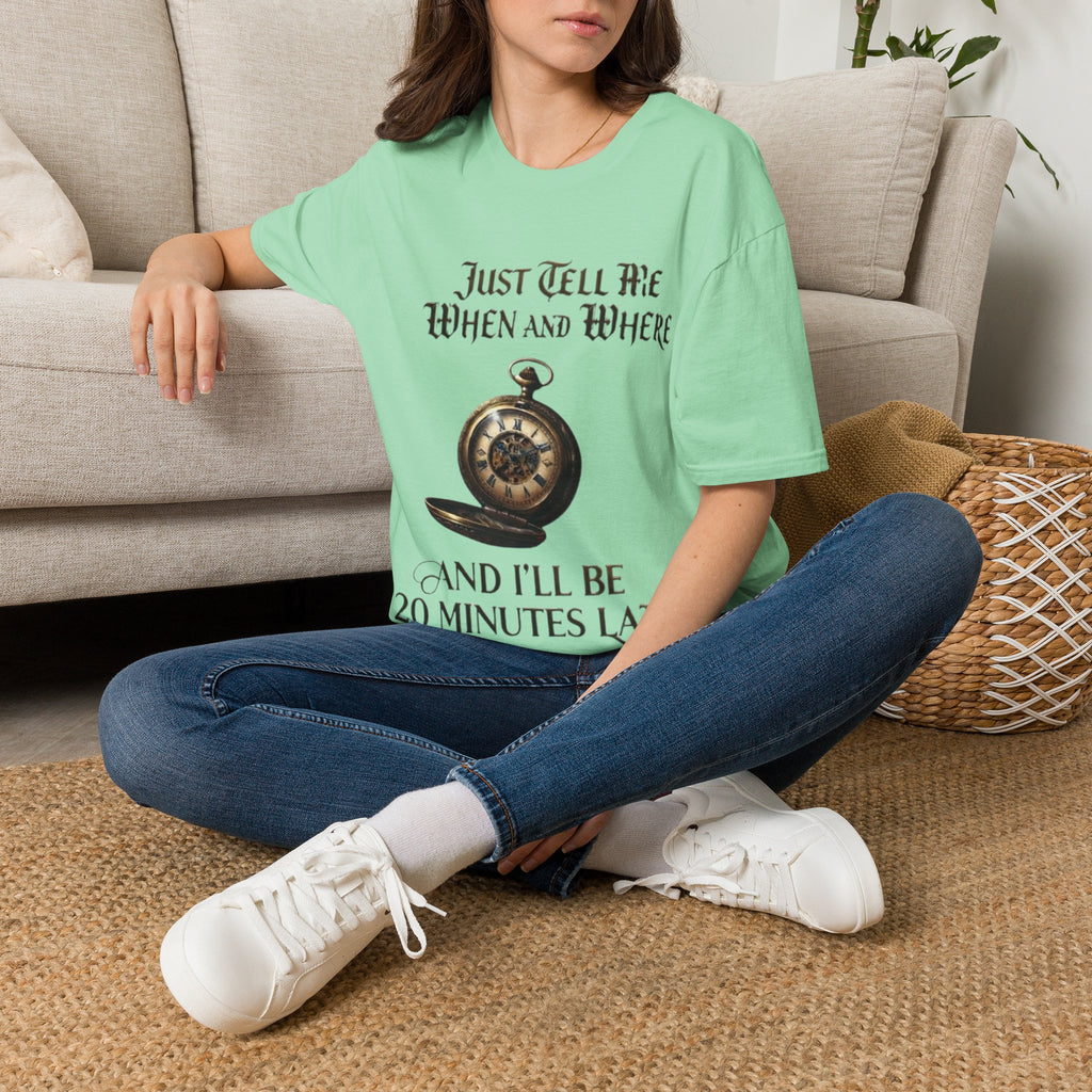 Pocket Watch Adult T-Shirt — "Just Tell Me When and Where" Vintage Timepiece Tee