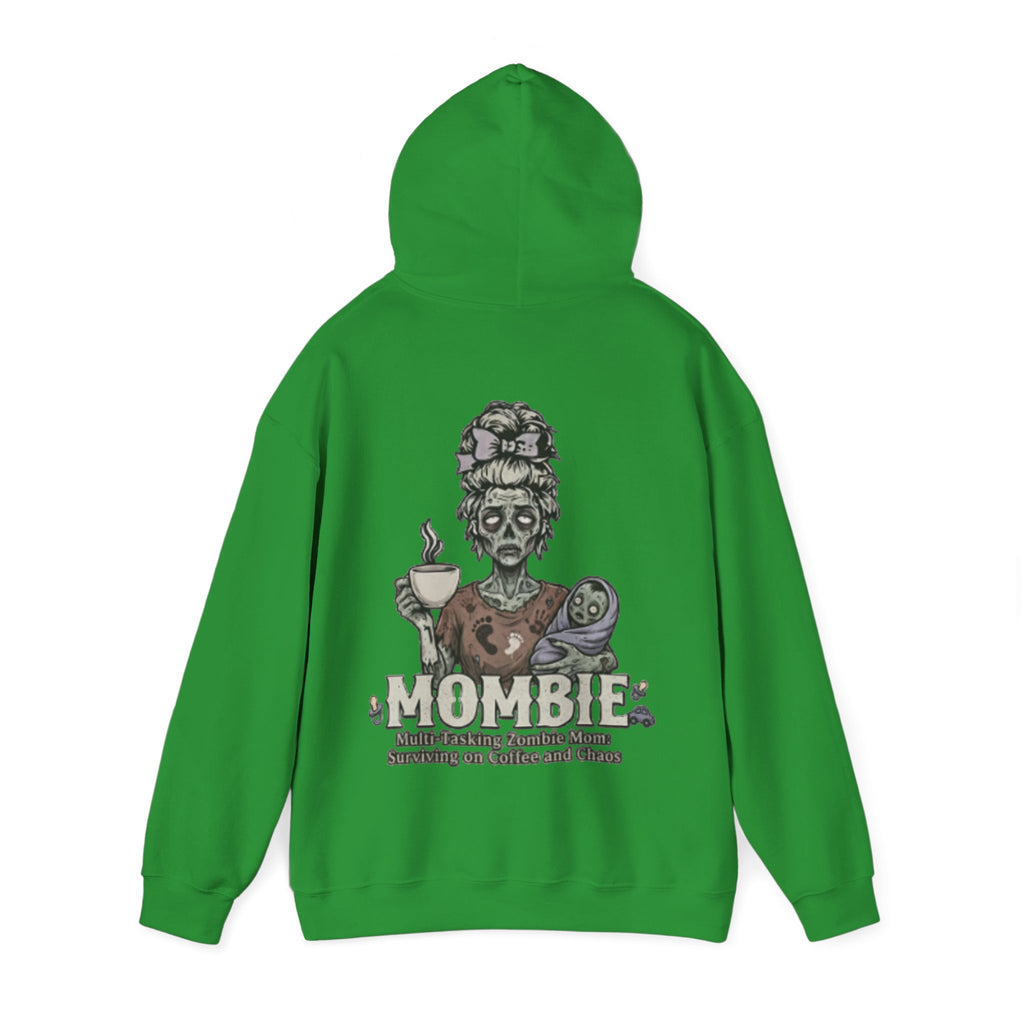 Mombie Adult Hoodie — “Mombie” Funny Coffee & Chaos Mom Sweatshirt