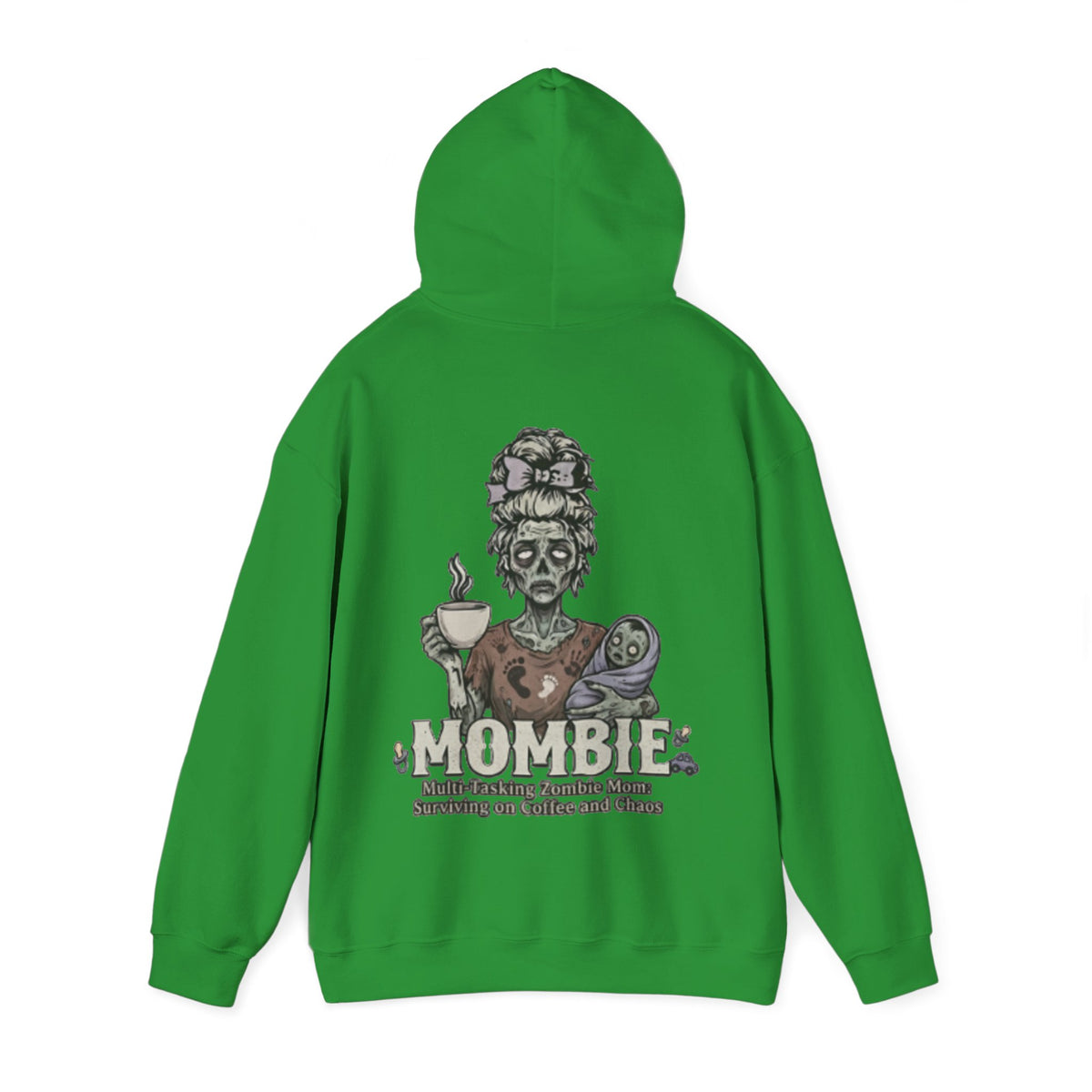 Mombie Adult Hoodie — “Mombie” Funny Coffee & Chaos Mom Sweatshirt