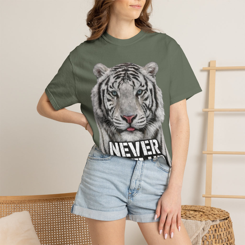 Never Give Up Tiger Adult T-Shirt