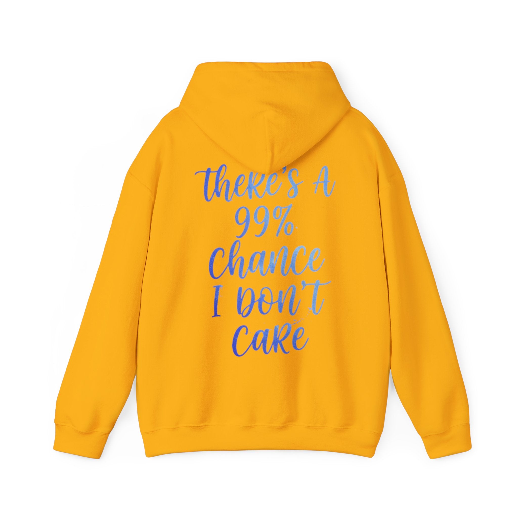 99% Chance I Don’t Care Adult Hoodie — Funny Casual Graphic Hooded Sweatshirt