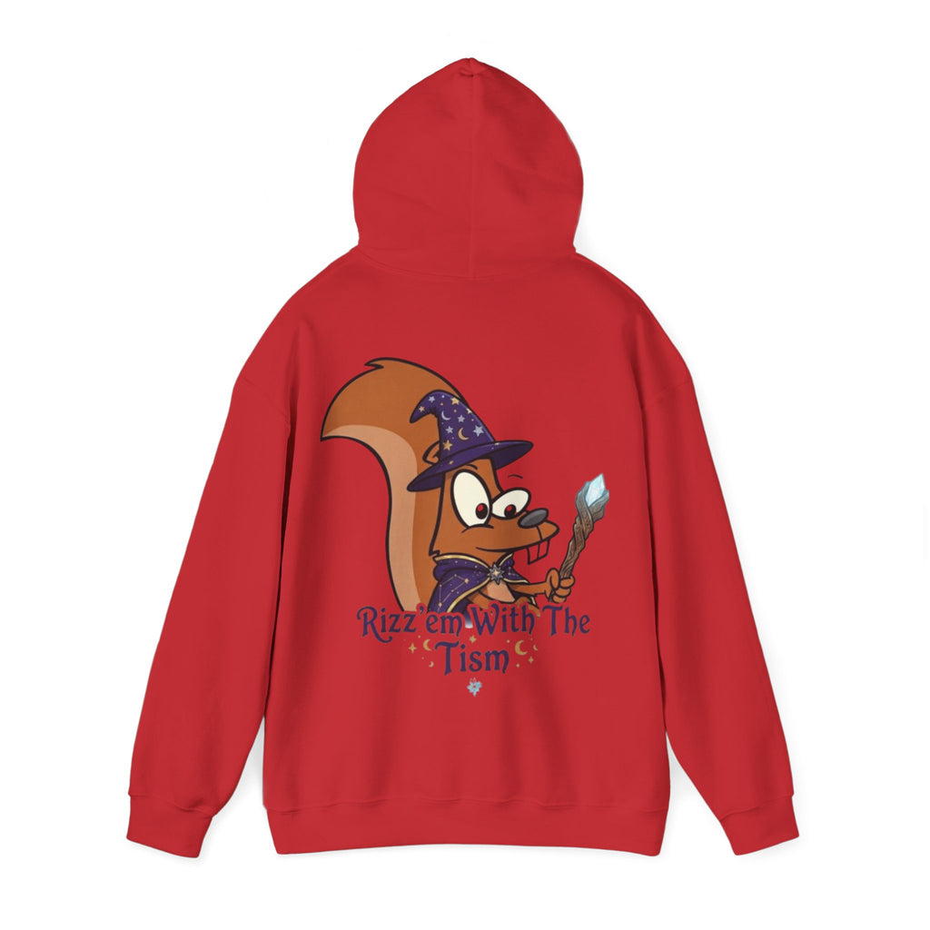 Wizard Beaver Adult Hoodie — "Rizz 'em With The Tism" Cute Magical Graphic Sweatshirt