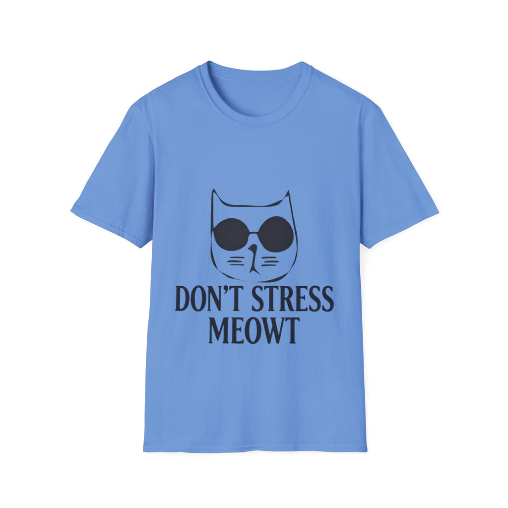 Cat Graphic Adult T-Shirt — "Don't Stress Meowt" Relaxed Tee for Cat Lovers