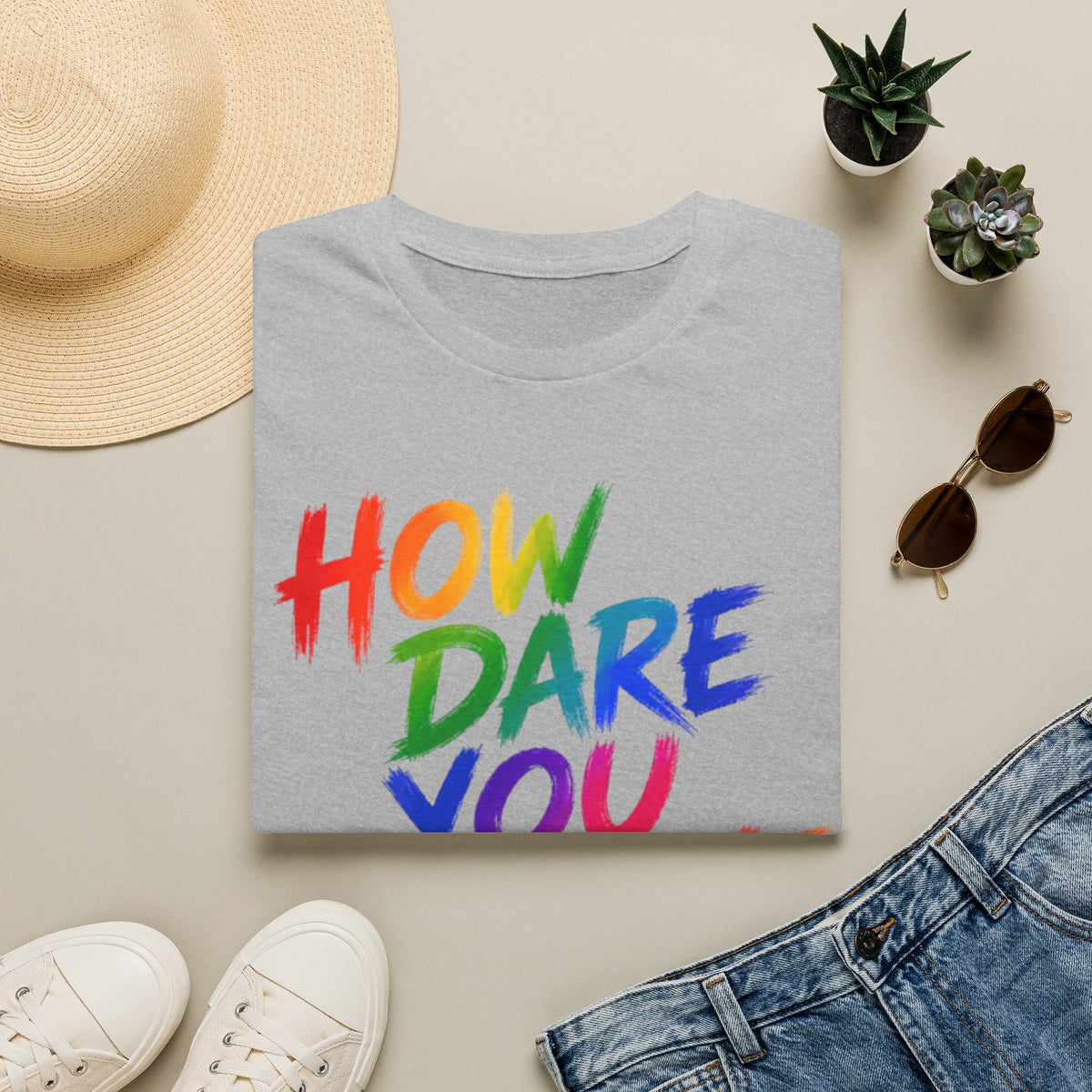 How Dare You Assume I’m Straight Adult T-Shirt — Rainbow Pride Graphic Tee