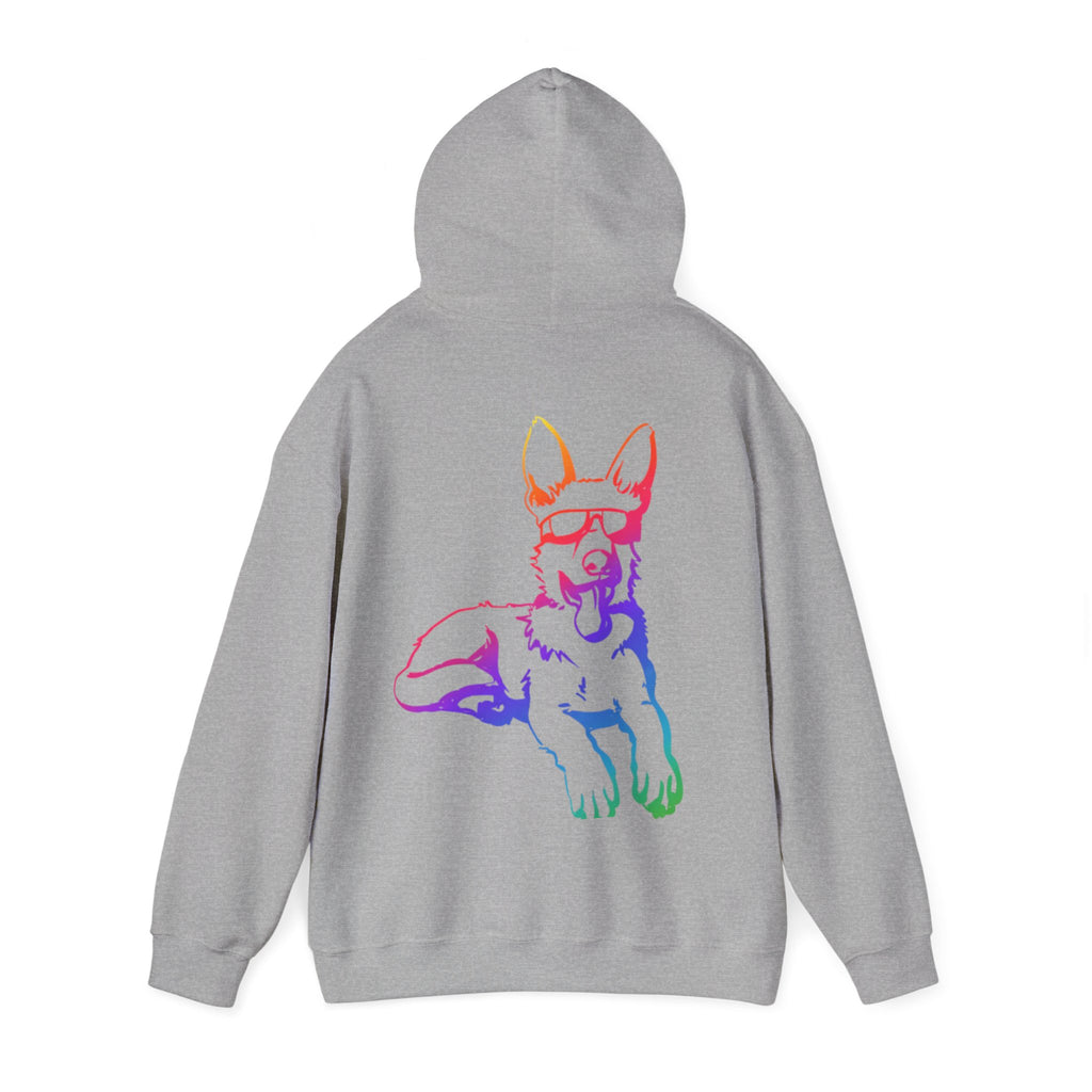 Rainbow Neon German Shepherd Hoodie |  Adults Hoodie