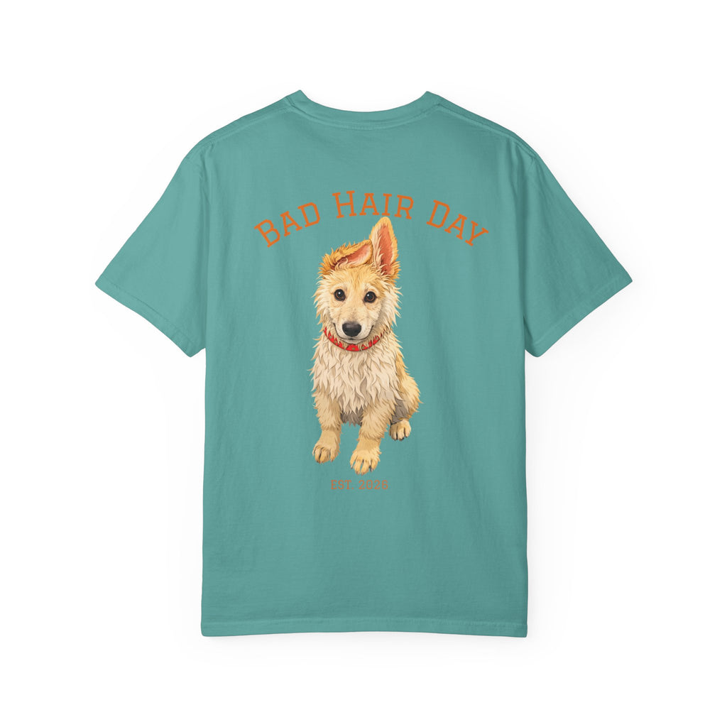 Bad Hair Day Puppy Adult T-Shirt | Paw Print Graphic