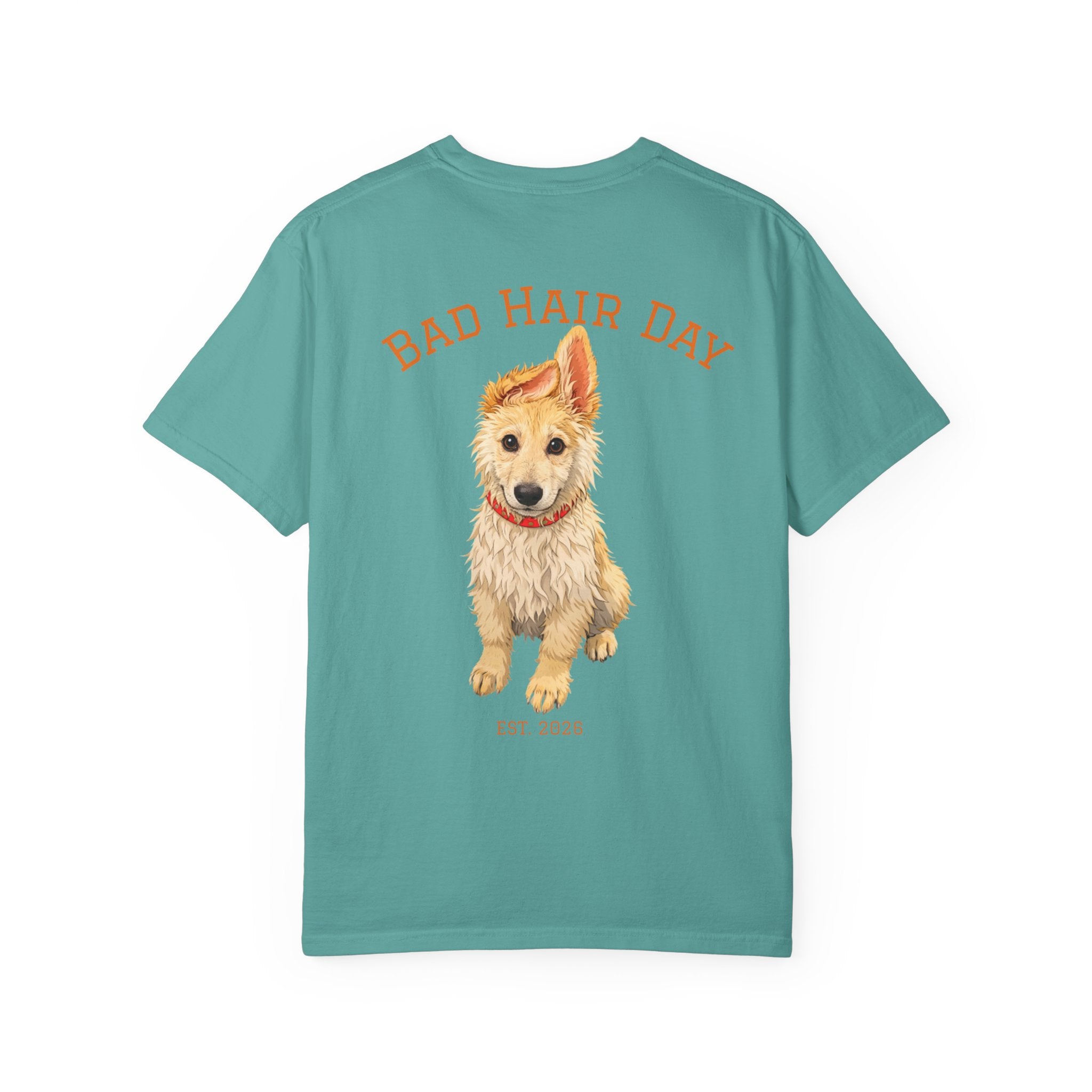 Bad Hair Day Puppy Adult T-Shirt | Paw Print Graphic