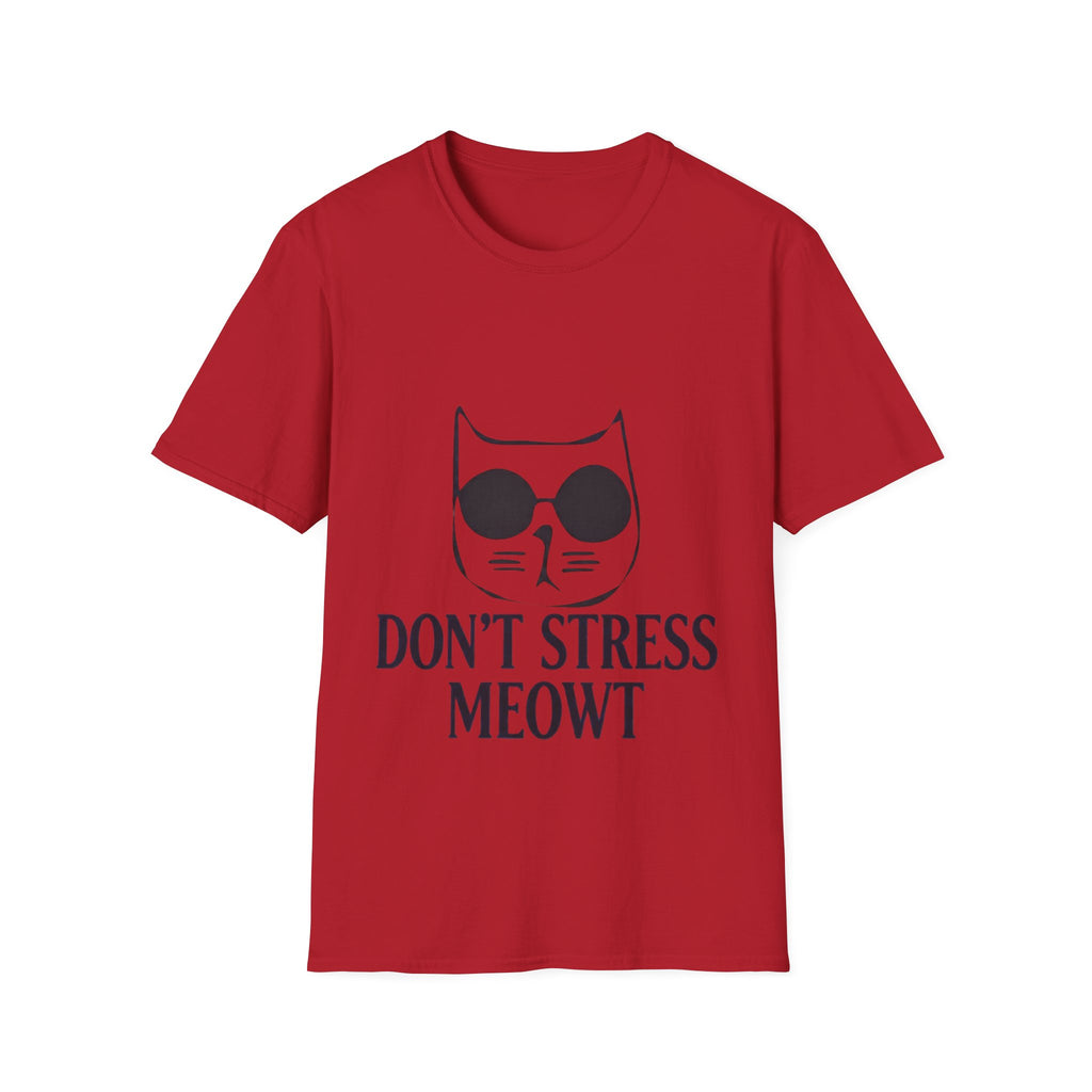 Cat Graphic Adult T-Shirt — "Don't Stress Meowt" Relaxed Tee for Cat Lovers