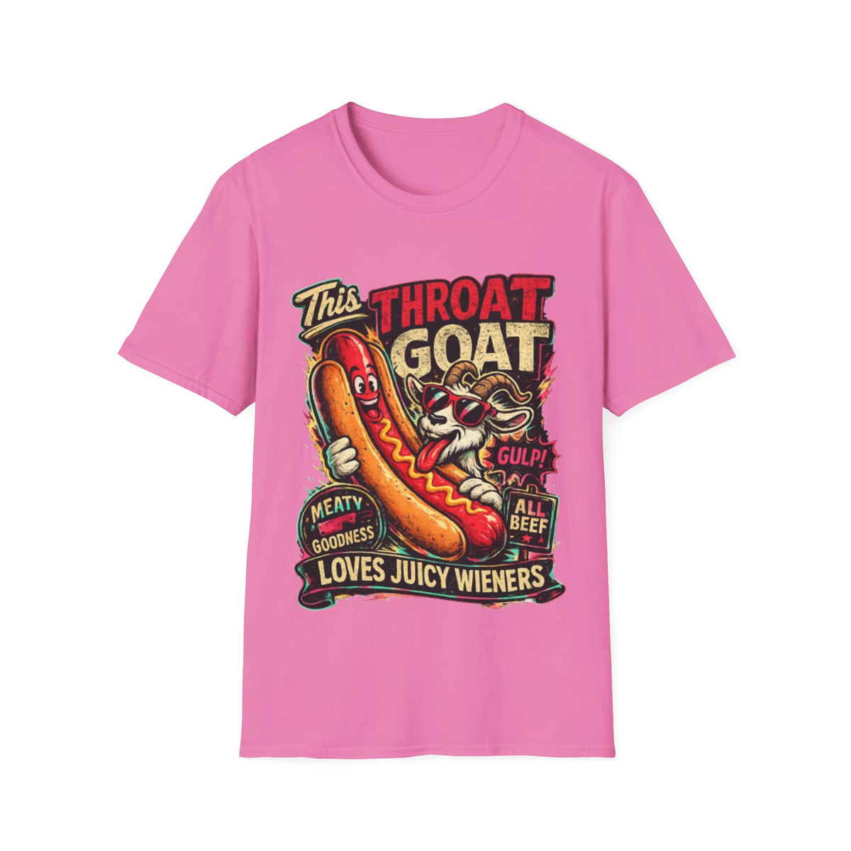 This Throat Goat Adult T-Shirt — Retro Hot Dog Graphic Tee