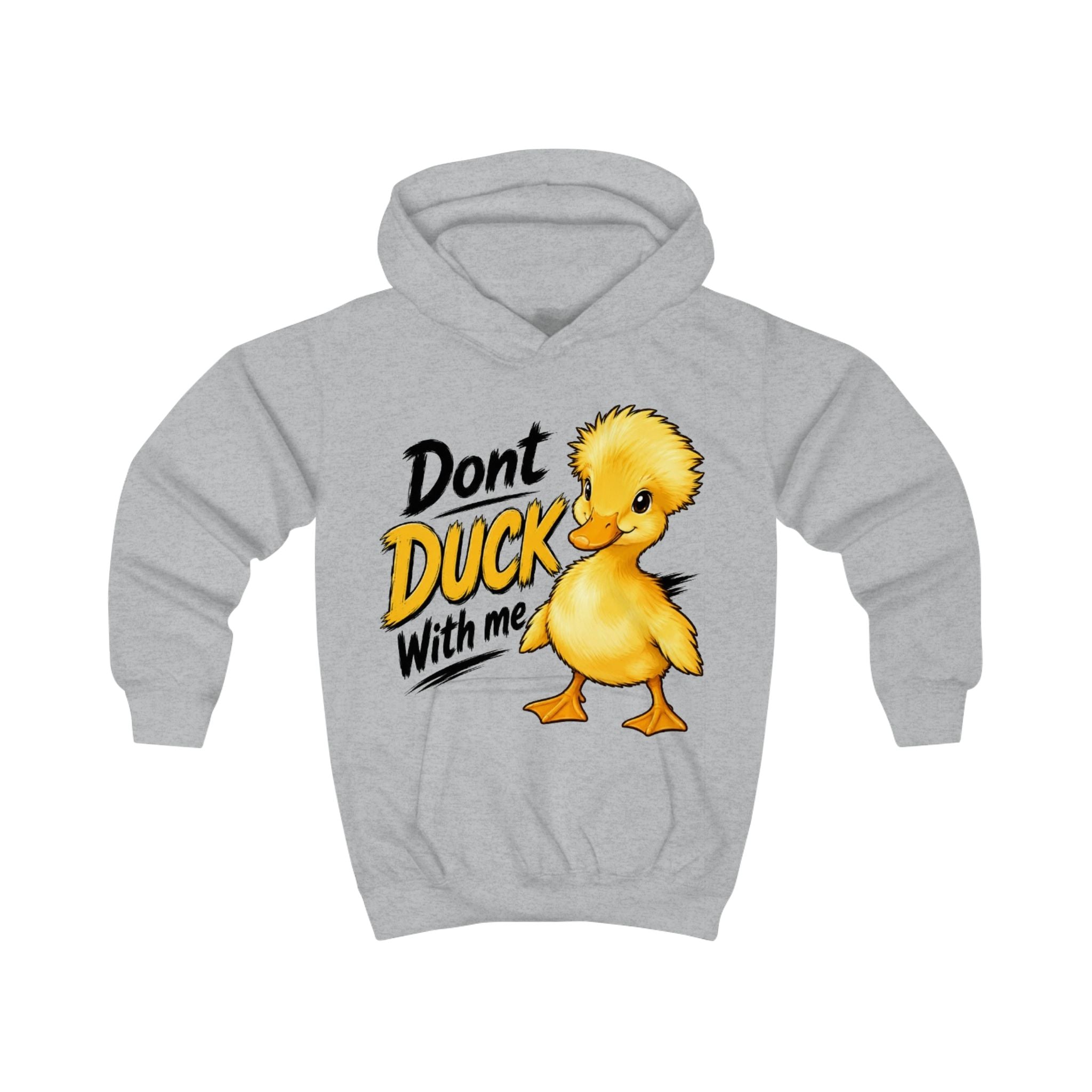 Kids Hoodie — "Don't Duck With Me" Cute Duckling Graphic Hoodie for Children