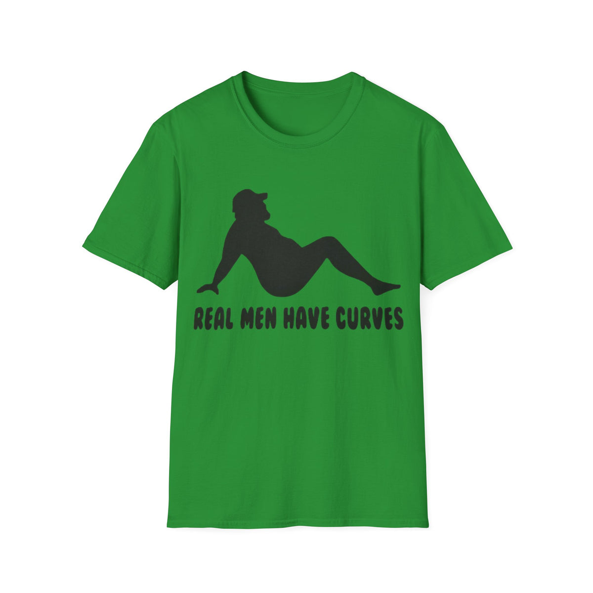 Curvy Silhouette Adult T-Shirt — "Real Men Have Curves" Graphic Tee