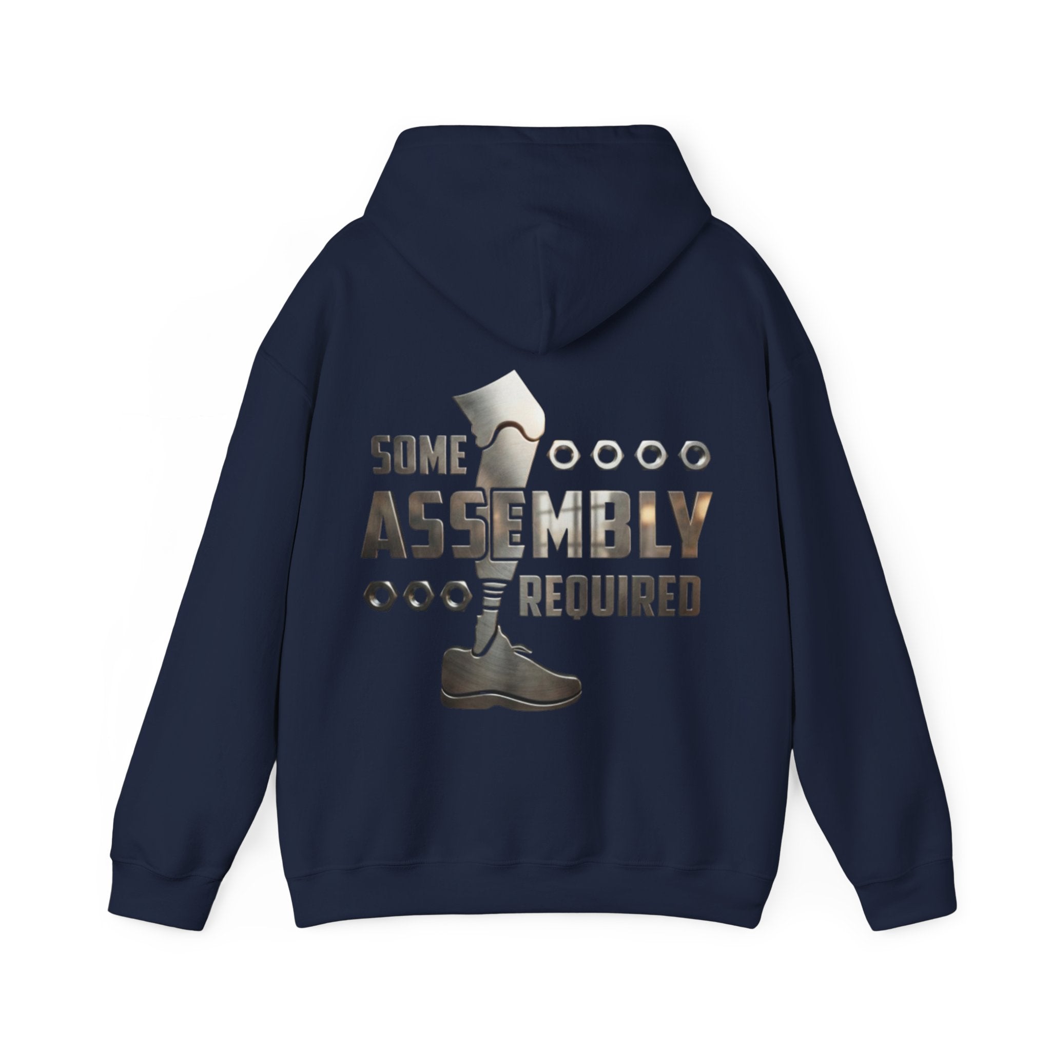 Adult Hoodie — "Some Assembly Required" Robot Leg Graphic Pullover