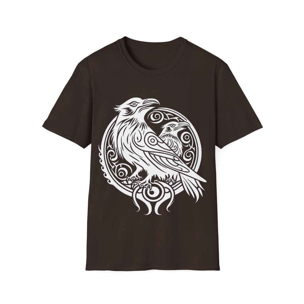 Odens Raven's Tribal Art Adult T-Shirt — Huginn and Muninn