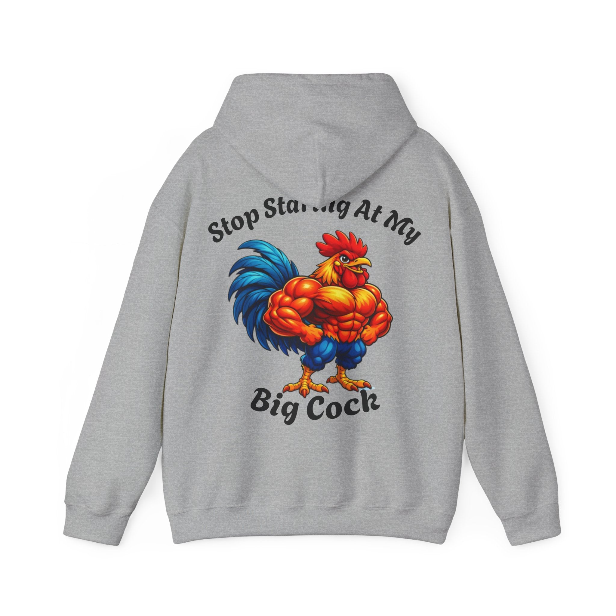 Adult Hoodie - 'Stop Staring At My Big Cock' Funny Rooster Graphic Pullover