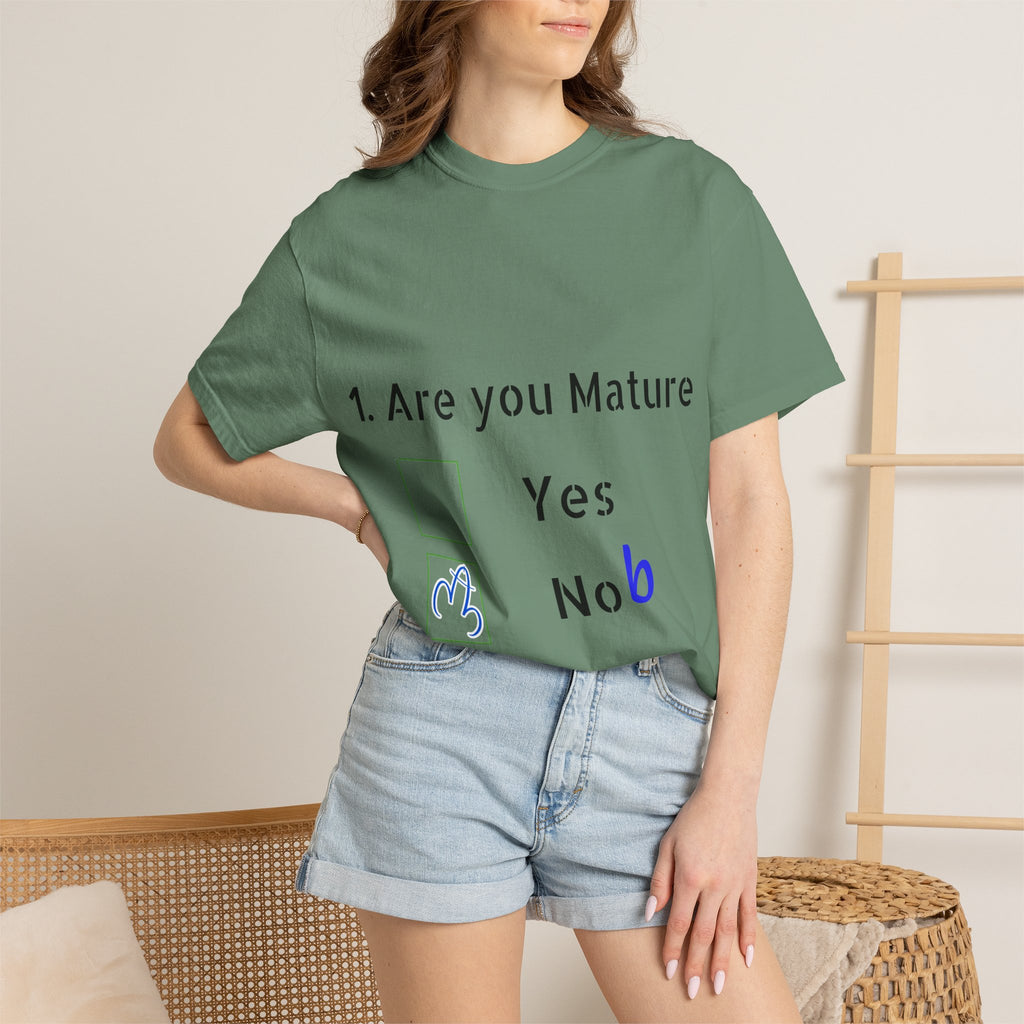 Adult T-Shirt — Funny "Are You Mature?" Checkbox Graphic Tee