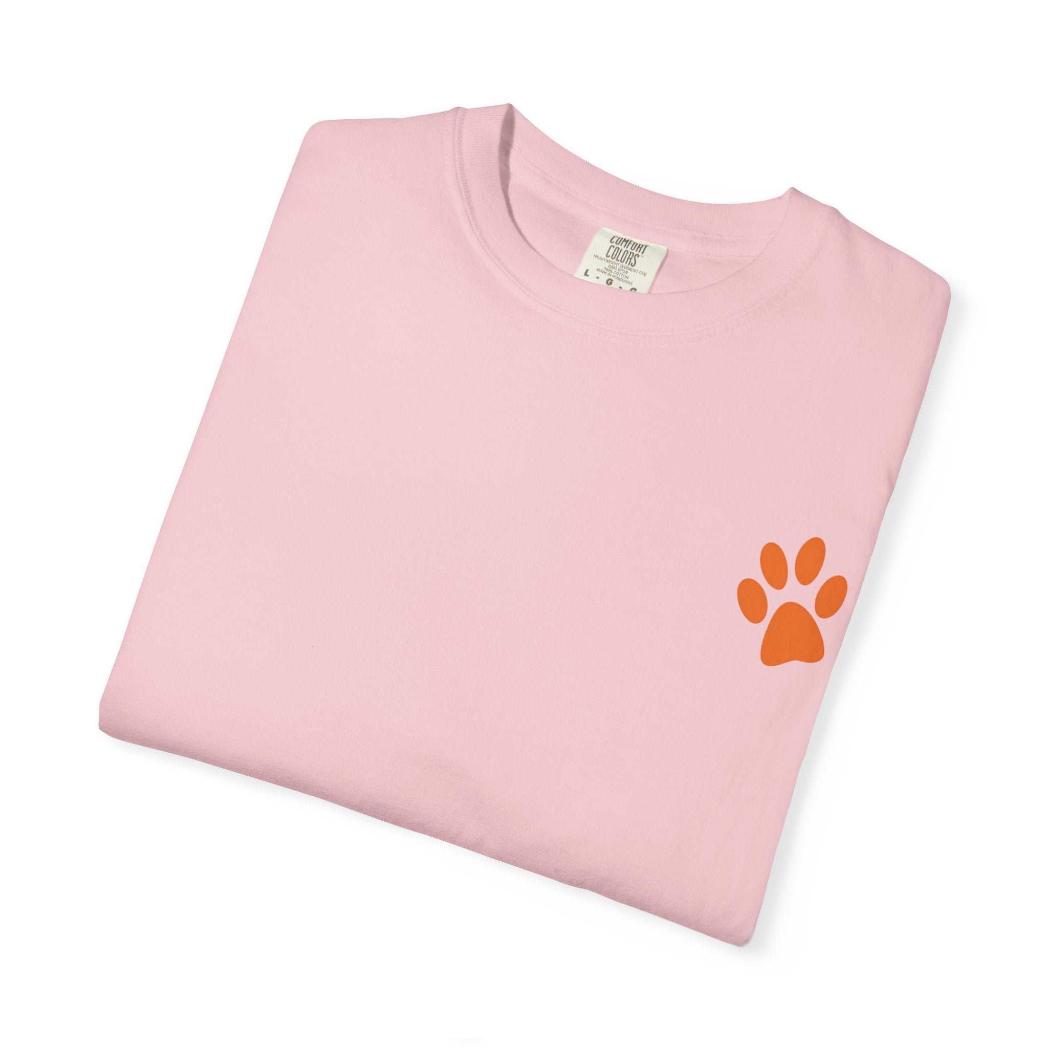 A Little Hat-Titude Puppy Adult T-Shirt | Cute Dog with Pink Hat, Paw Print