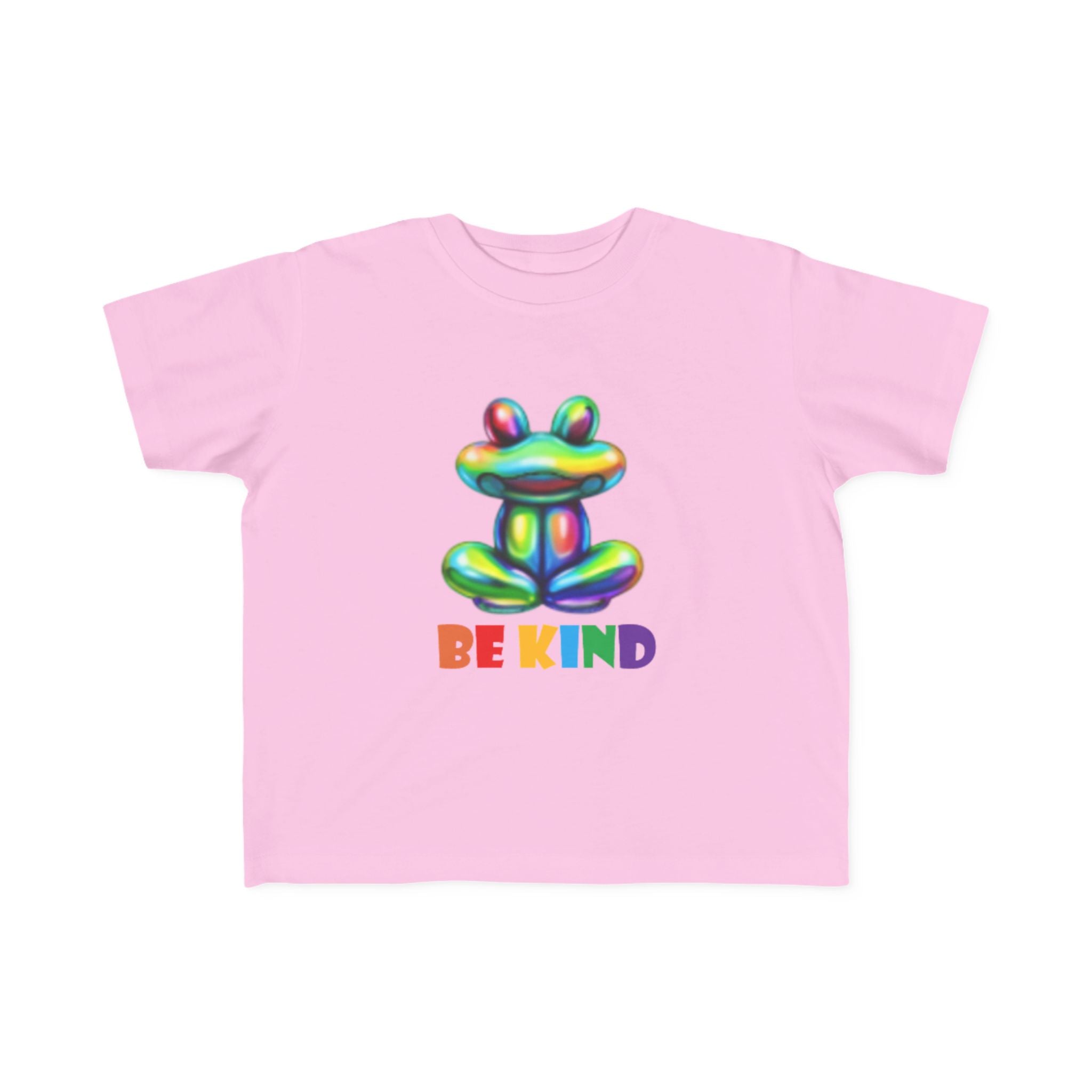 Rainbow Bubble Frog BE KIND Toddler Tee | Kids Positive Message Shirt
