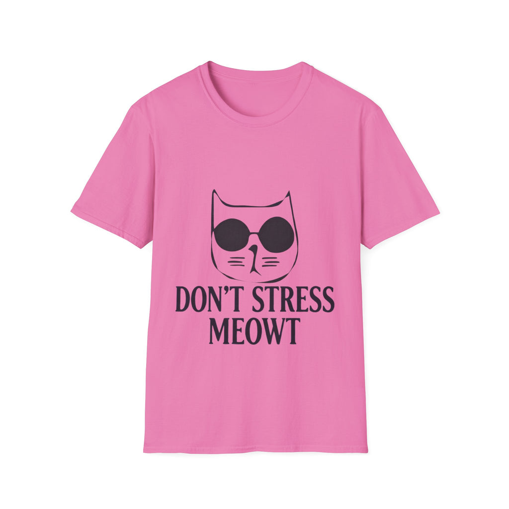 Cat Graphic Adult T-Shirt — "Don't Stress Meowt" Relaxed Tee for Cat Lovers