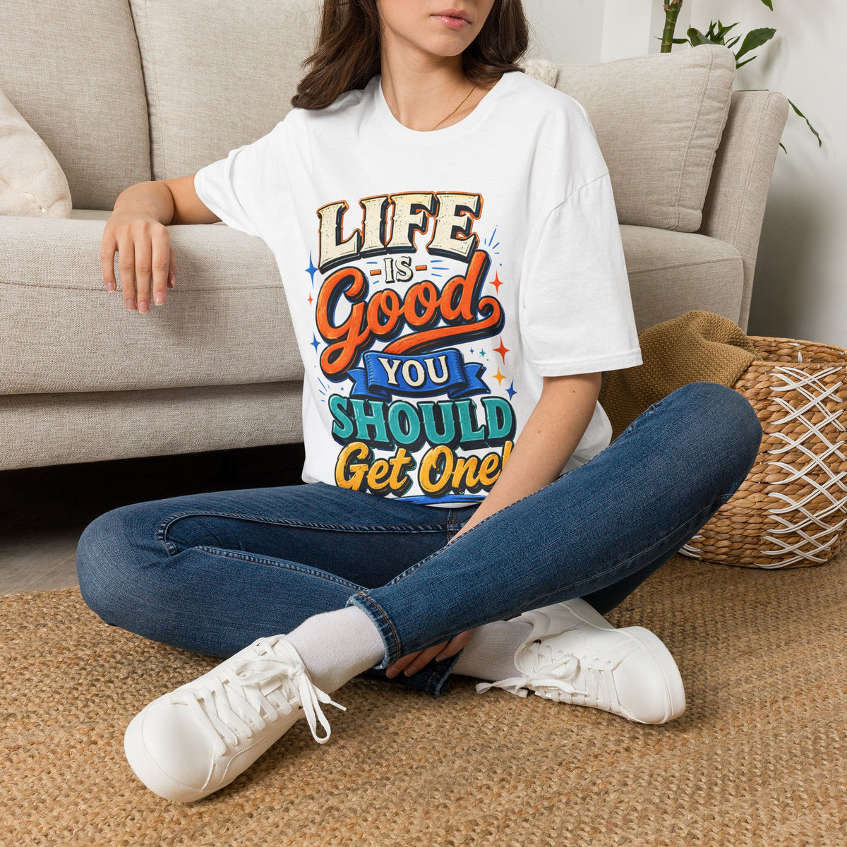 Life Is Good Adult T‑Shirt — "Life Is Good, You Should Get One" Retro Graphic Tee