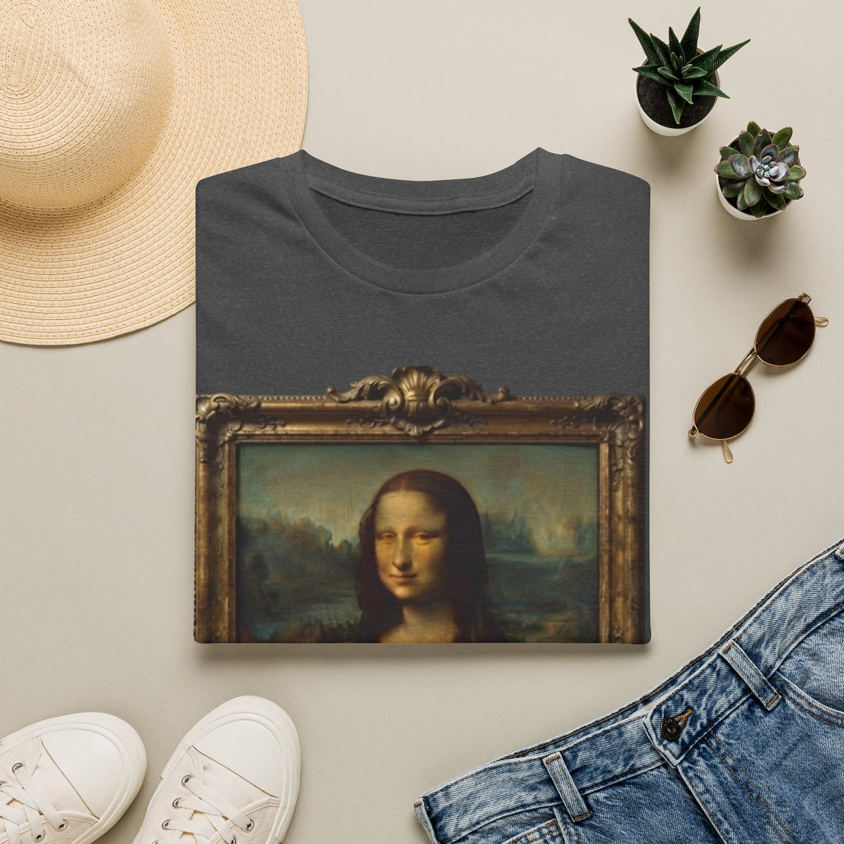 Mona Lisa Portrait Adult T-Shirt — Classic Renaissance Art Tee