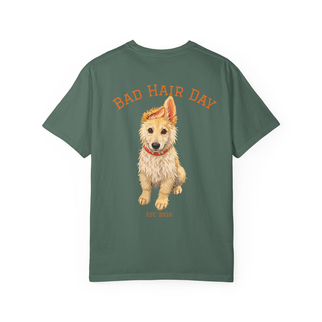 Bad Hair Day Puppy Adult T-Shirt | Paw Print Graphic