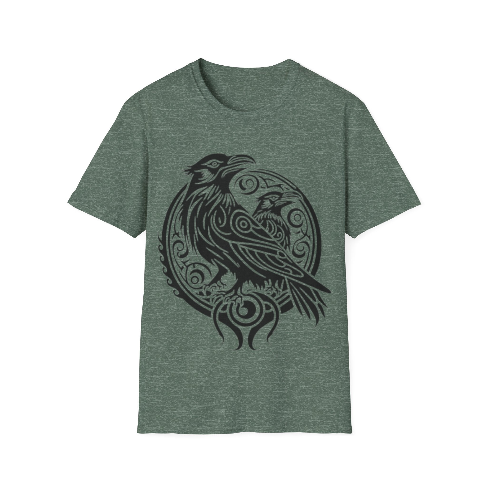 Odens Raven's Tribal Art Adult T-Shirt — Huginn and Muninn
