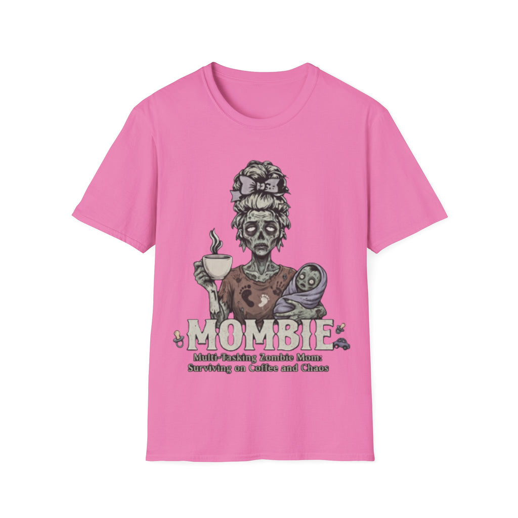 Mombie Adult T-Shirt – Funny Zombie Coffee Tee for Halloween & Horror Fans
